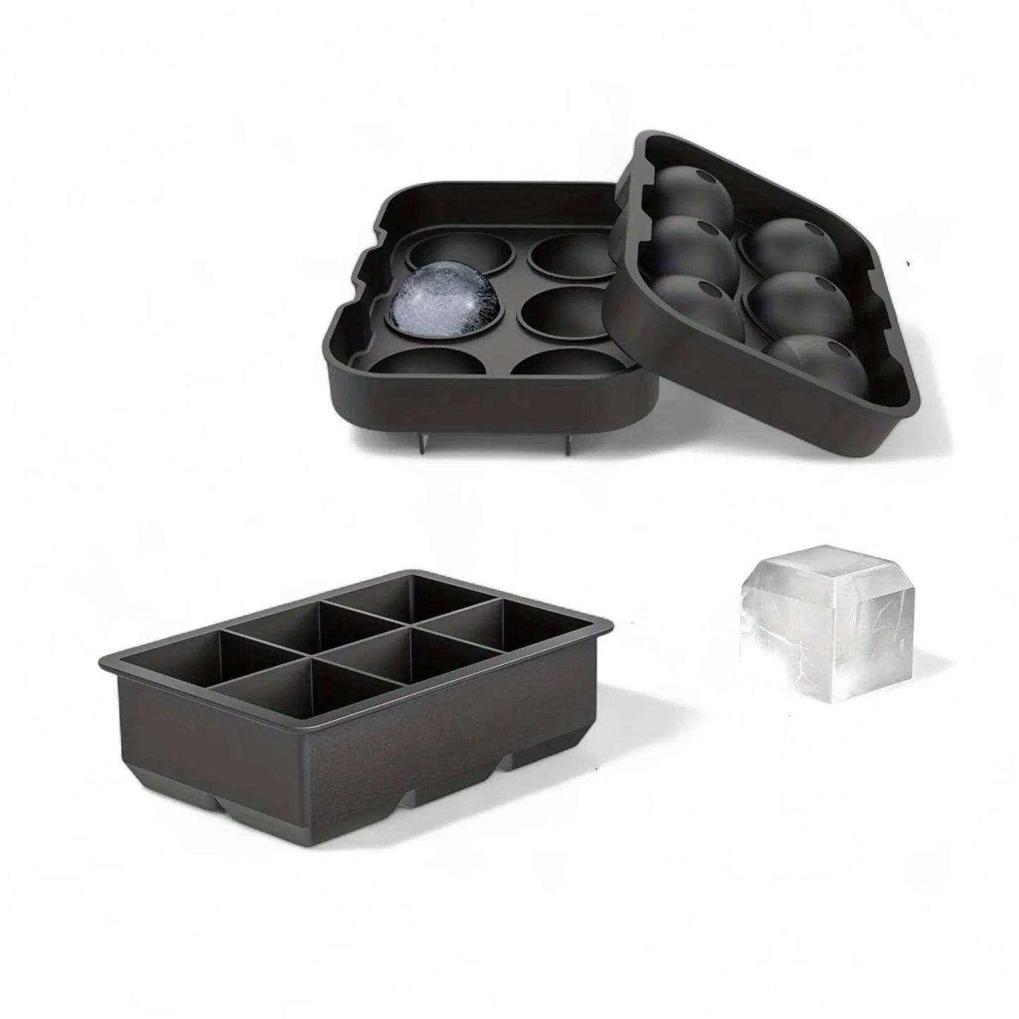 Ice cube mold set – silicone bar tray with rose & gun shapes Geniogoods