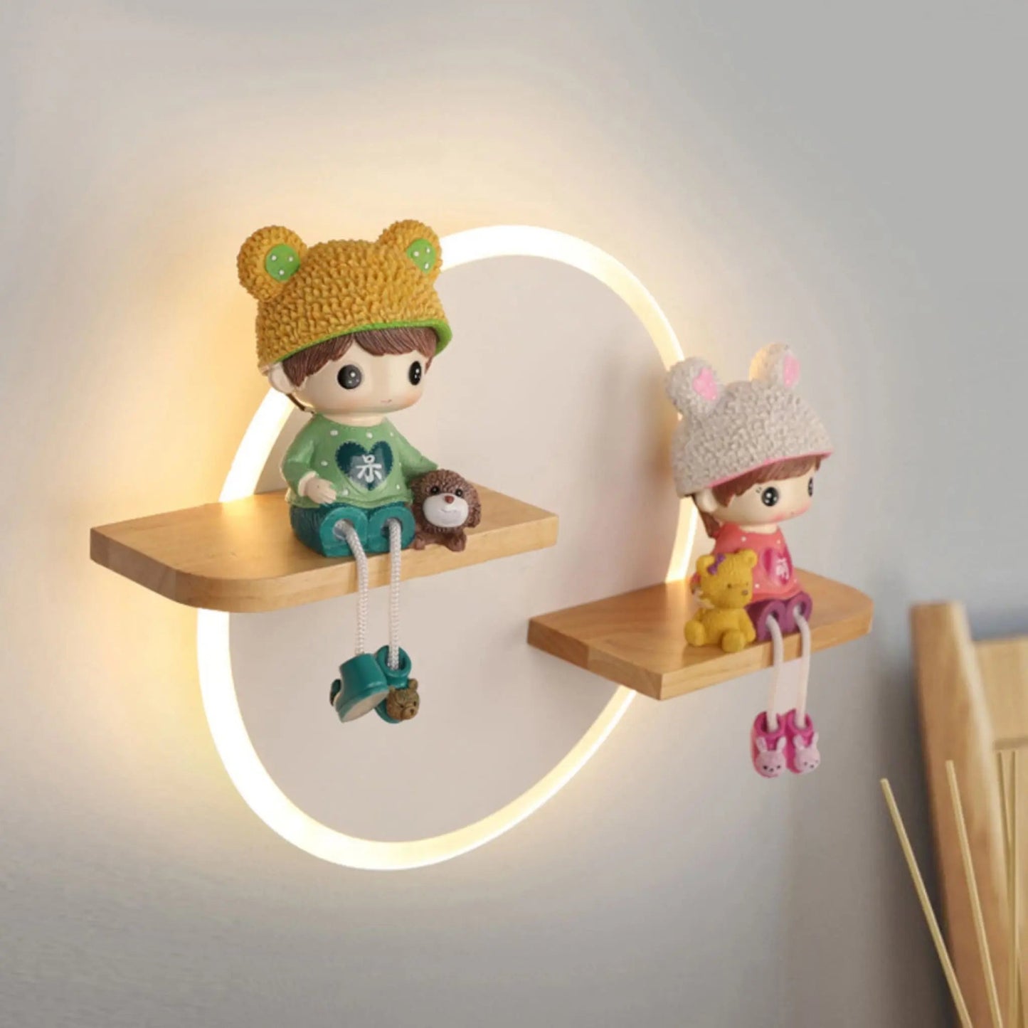 Kids Wall Lamp – Decorative LED Night Light with Dolls & Characters Geniogoods