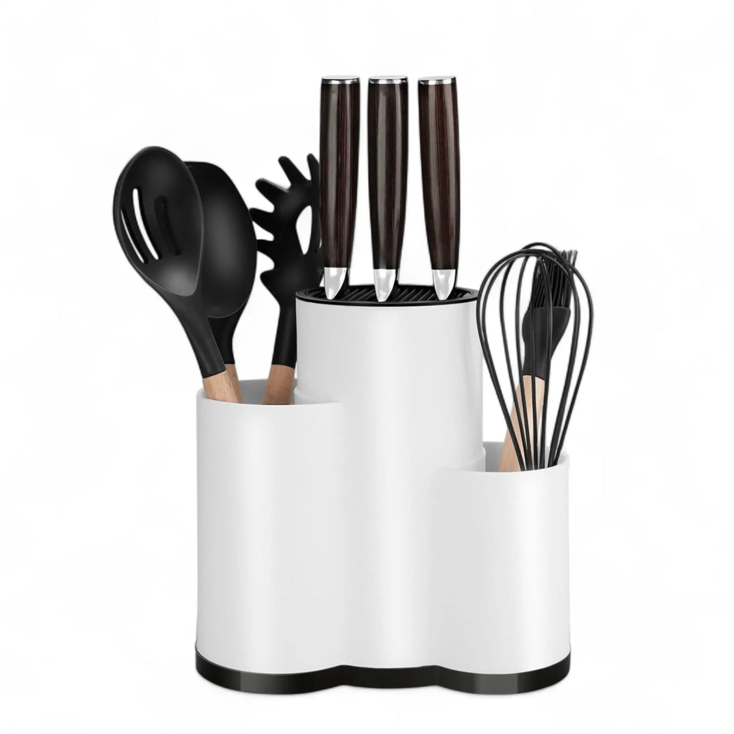 Knife Holder for Kitchen – Utensil Organizer with Drainage Geniogoods