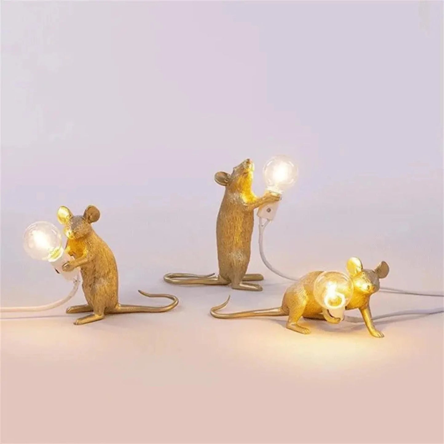 LED Mouse Table Lamp – Whimsical Resin Animal Night Light for Home Decor