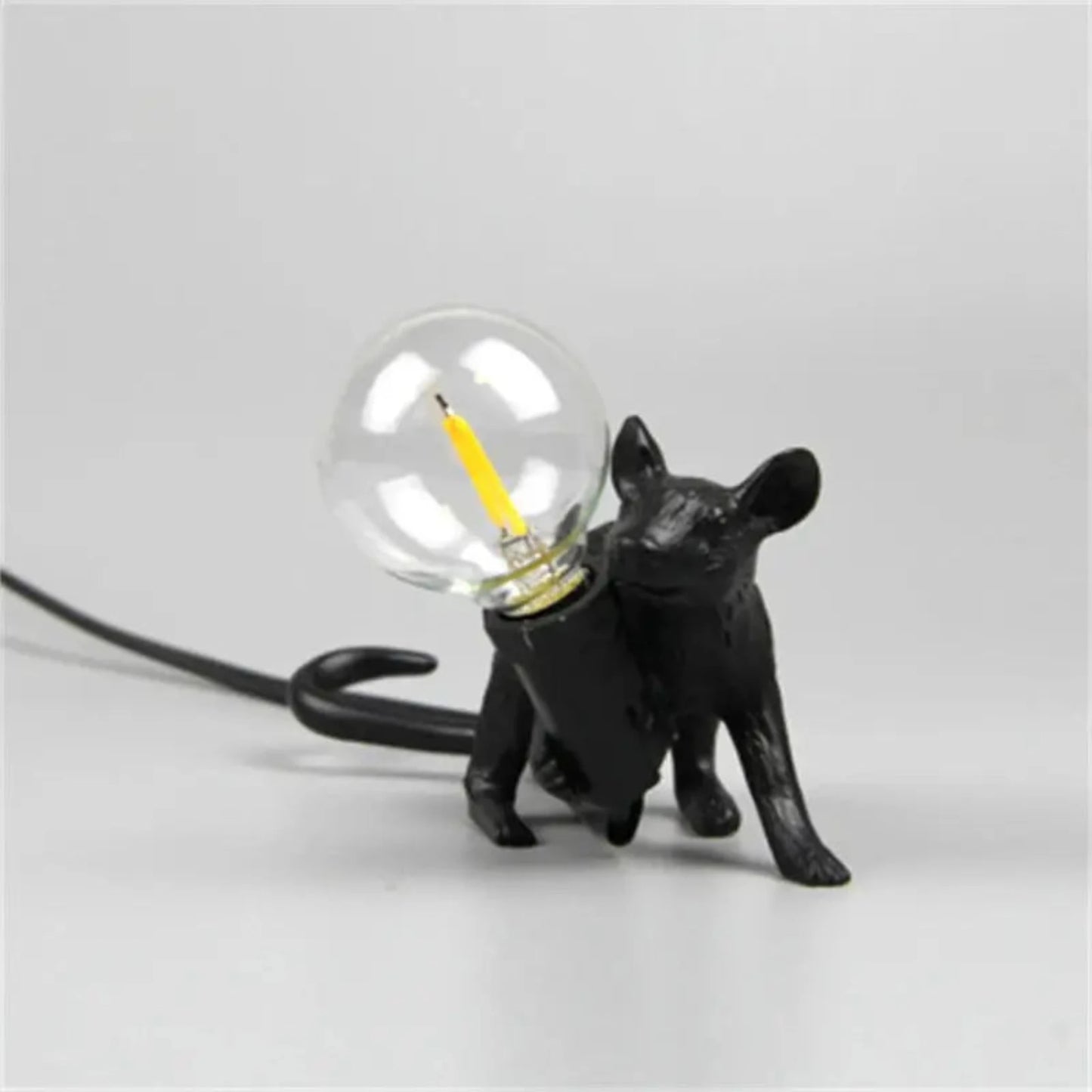 LED Mouse Table Lamp – Whimsical Resin Animal Night Light for Home Decor
