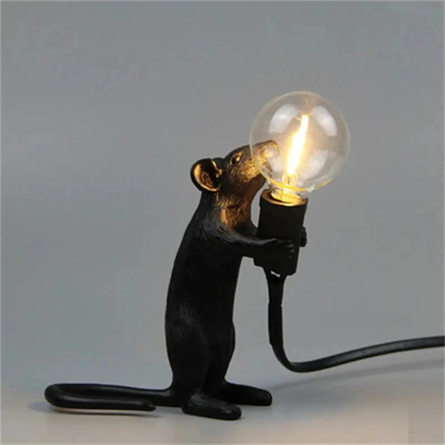 LED Mouse Table Lamp – Whimsical Resin Animal Night Light for Home Decor