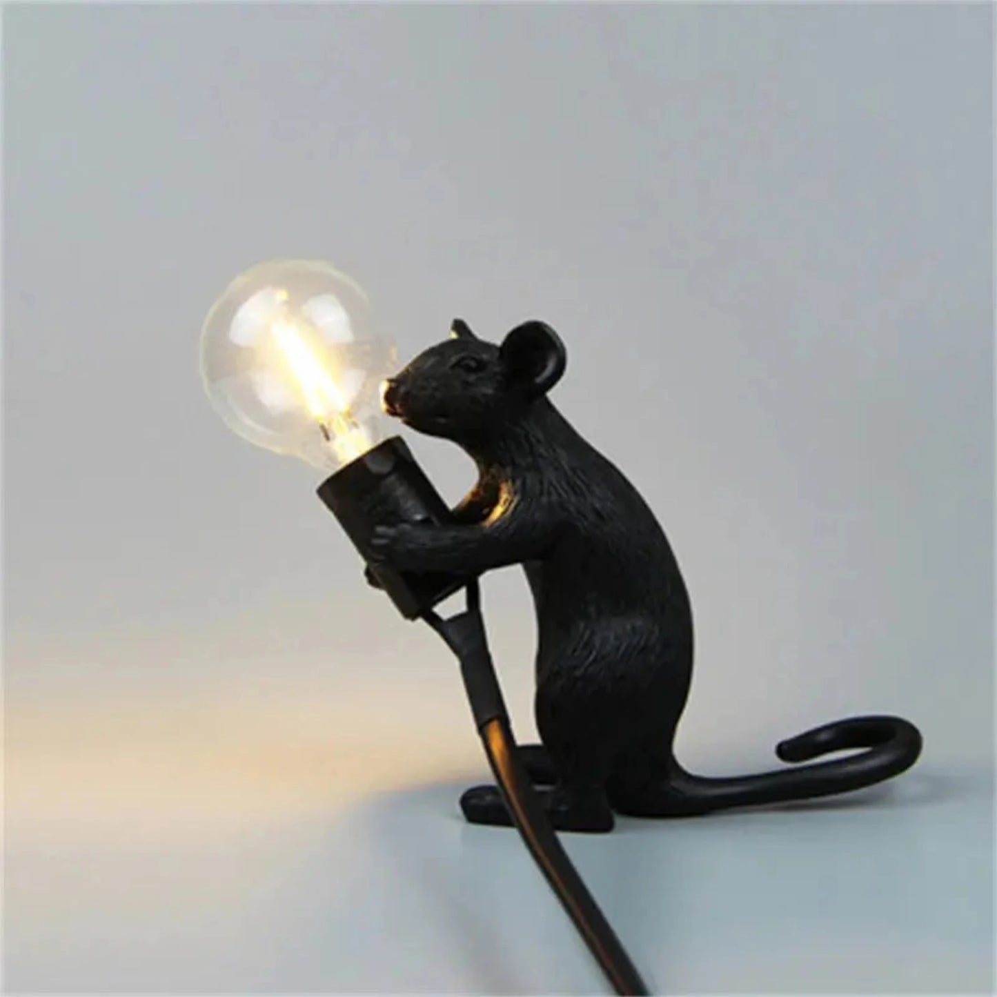 LED Mouse Table Lamp – Whimsical Resin Animal Night Light for Home Decor