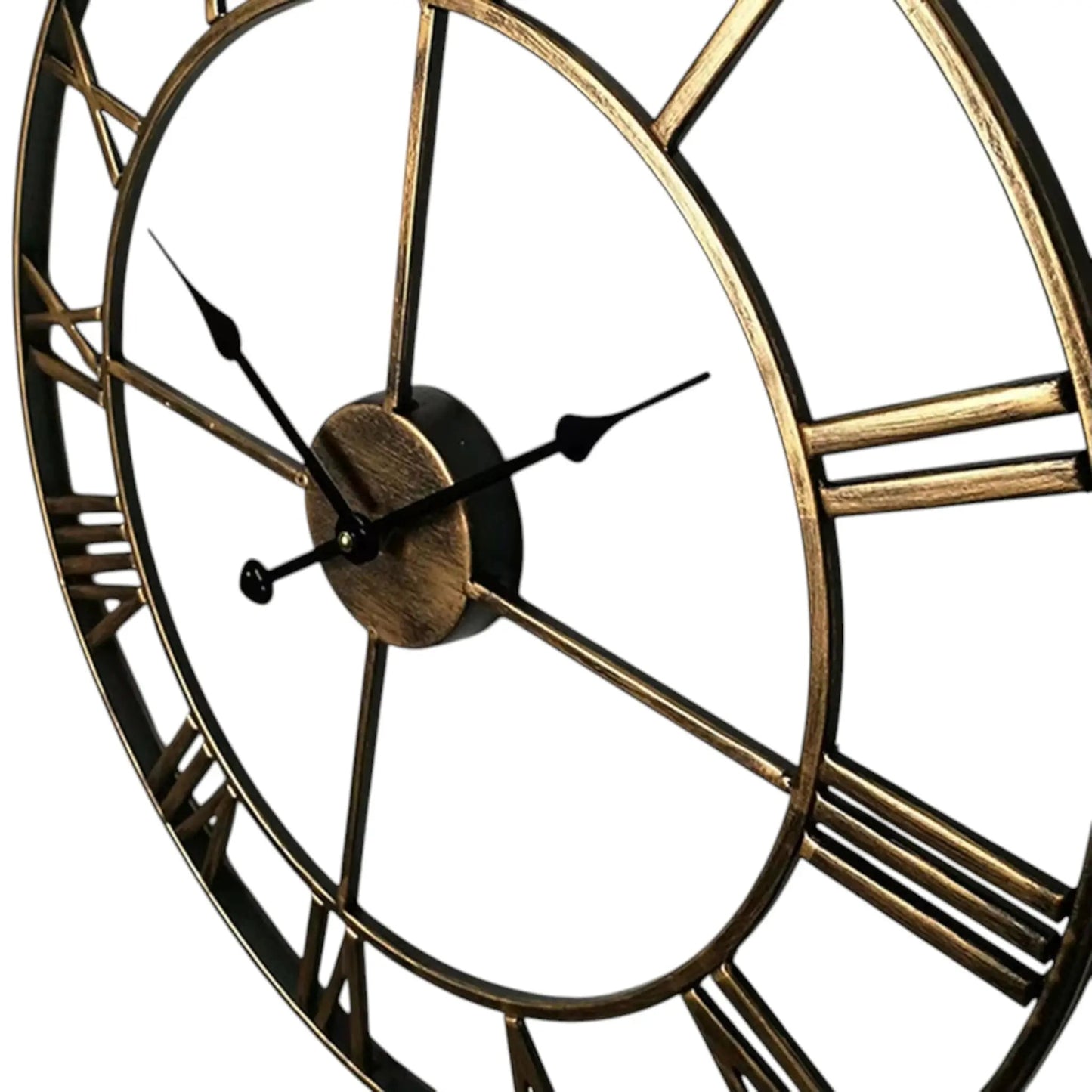 Large Roman Numeral Wall Clock – Vintage Metal Decor Accent Geniogoods