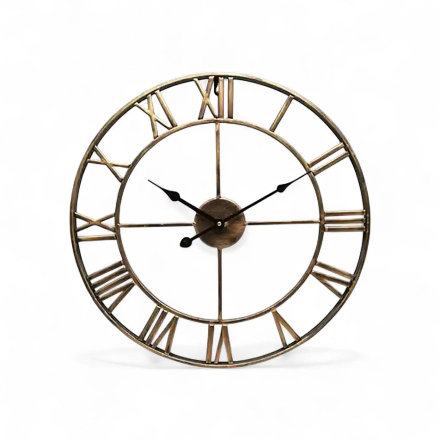 Large Roman Numeral Wall Clock – Vintage Metal Decor Accent Geniogoods