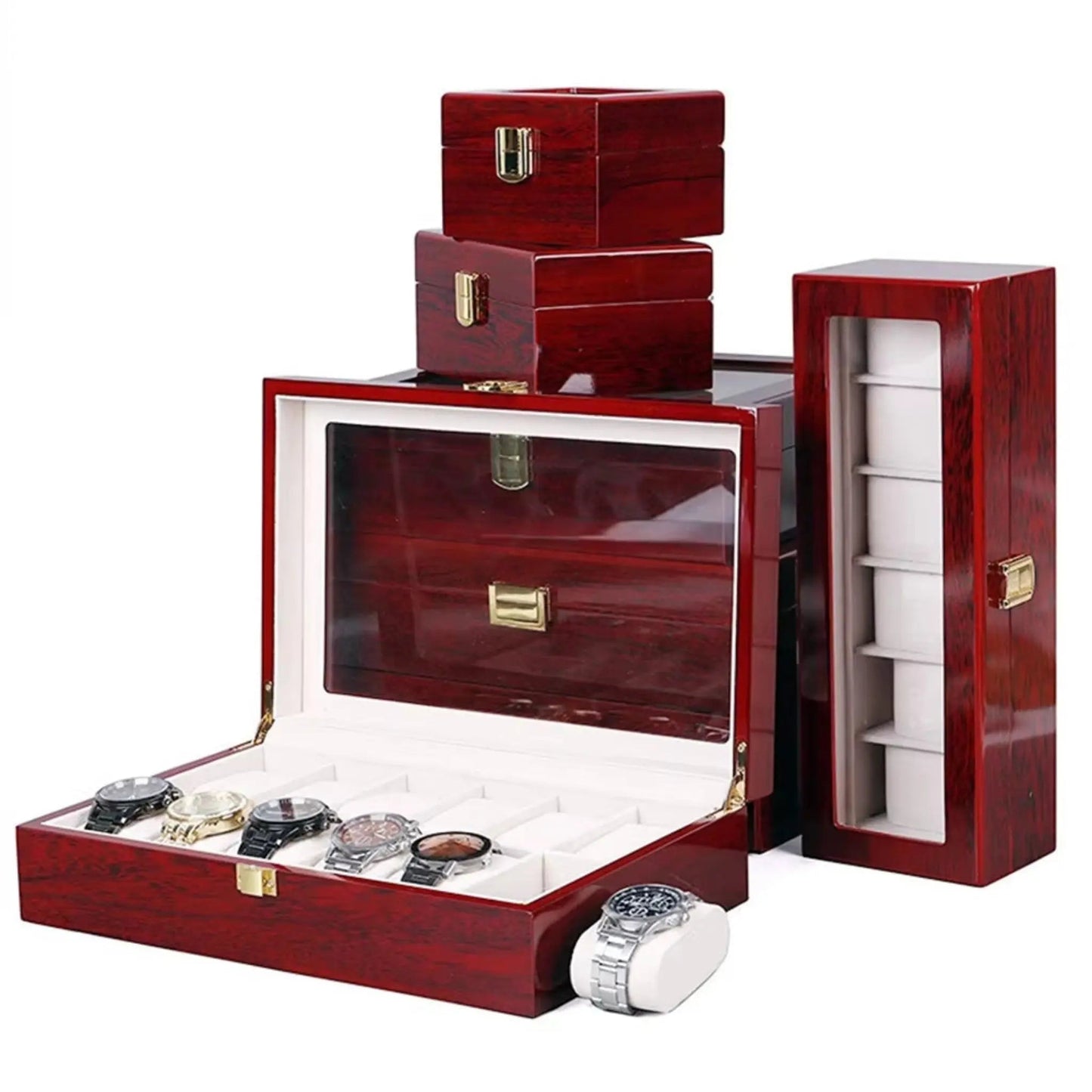 Luxury Watch Box | Wooden Organizer for Watches and Jewelry Display
