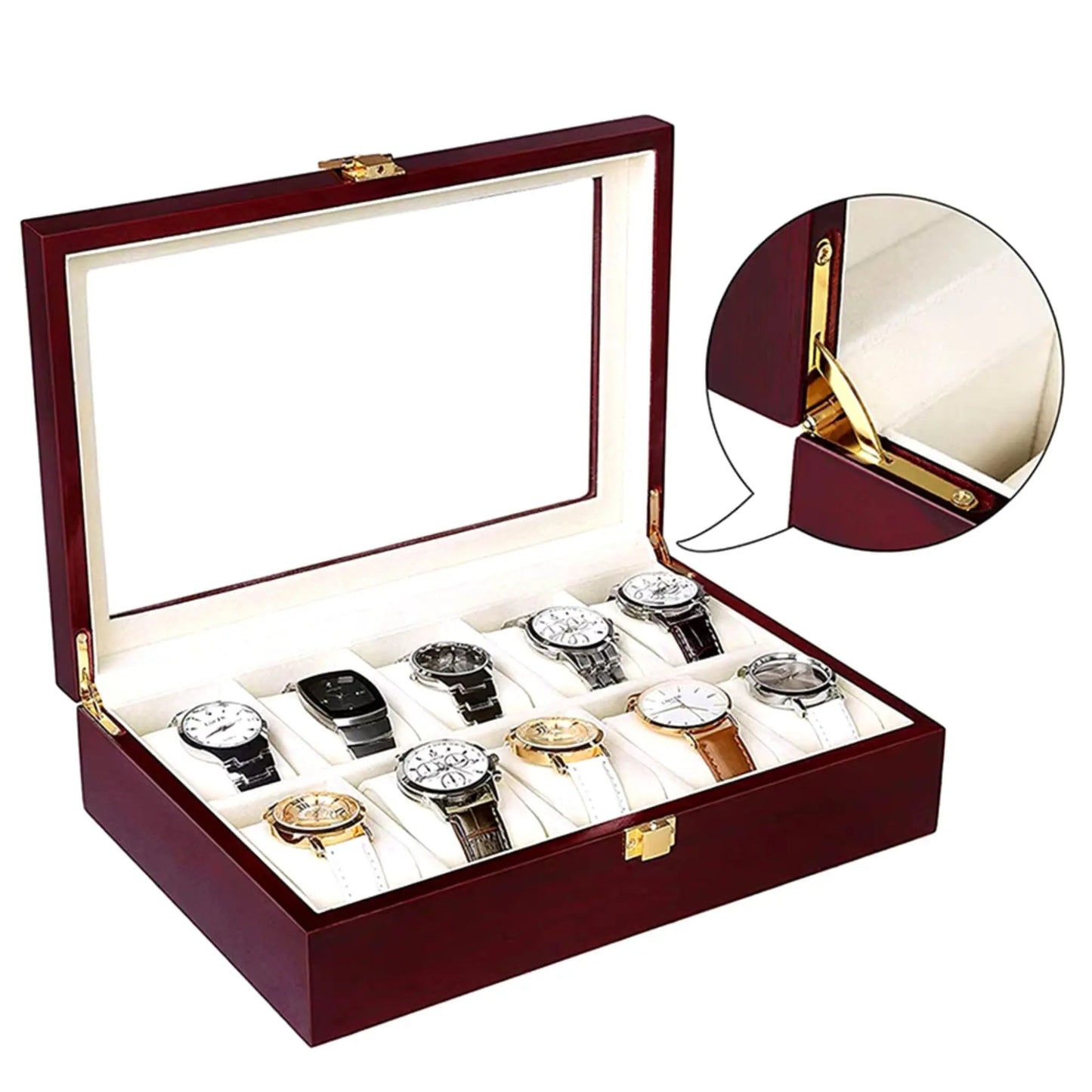 Luxury Watch Box | Wooden Organizer for Watches and Jewelry Display
