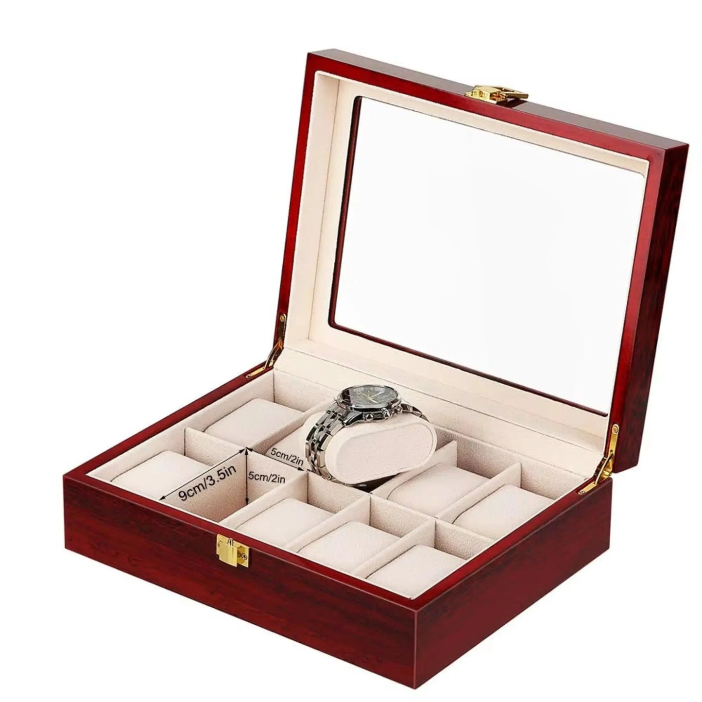 Luxury Watch Box | Wooden Organizer for Watches and Jewelry Display