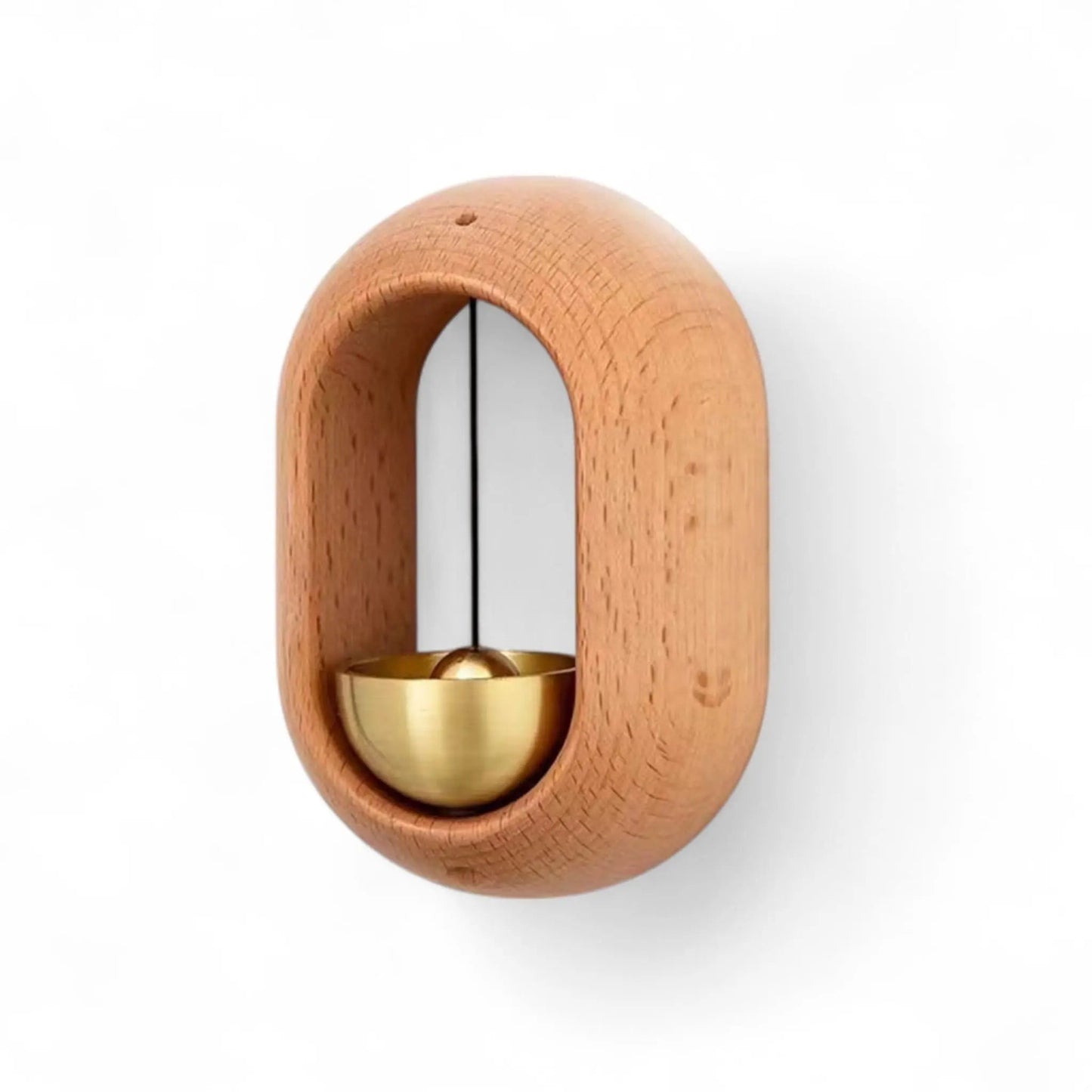Magnetic Wooden Doorbell Chime – Beech & Copper Entry Bell Geniogoods