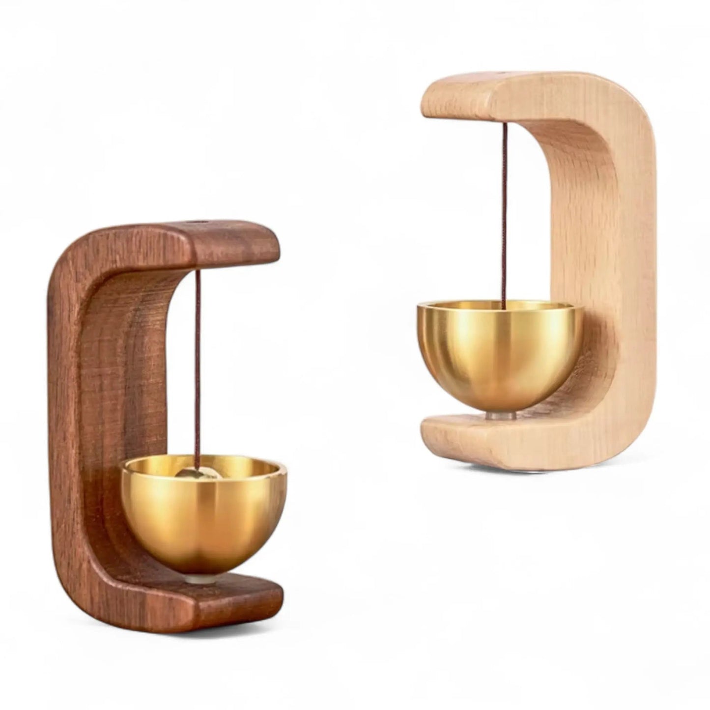 Magnetic Wooden Doorbell Chime – Beech & Copper Entry Bell Geniogoods