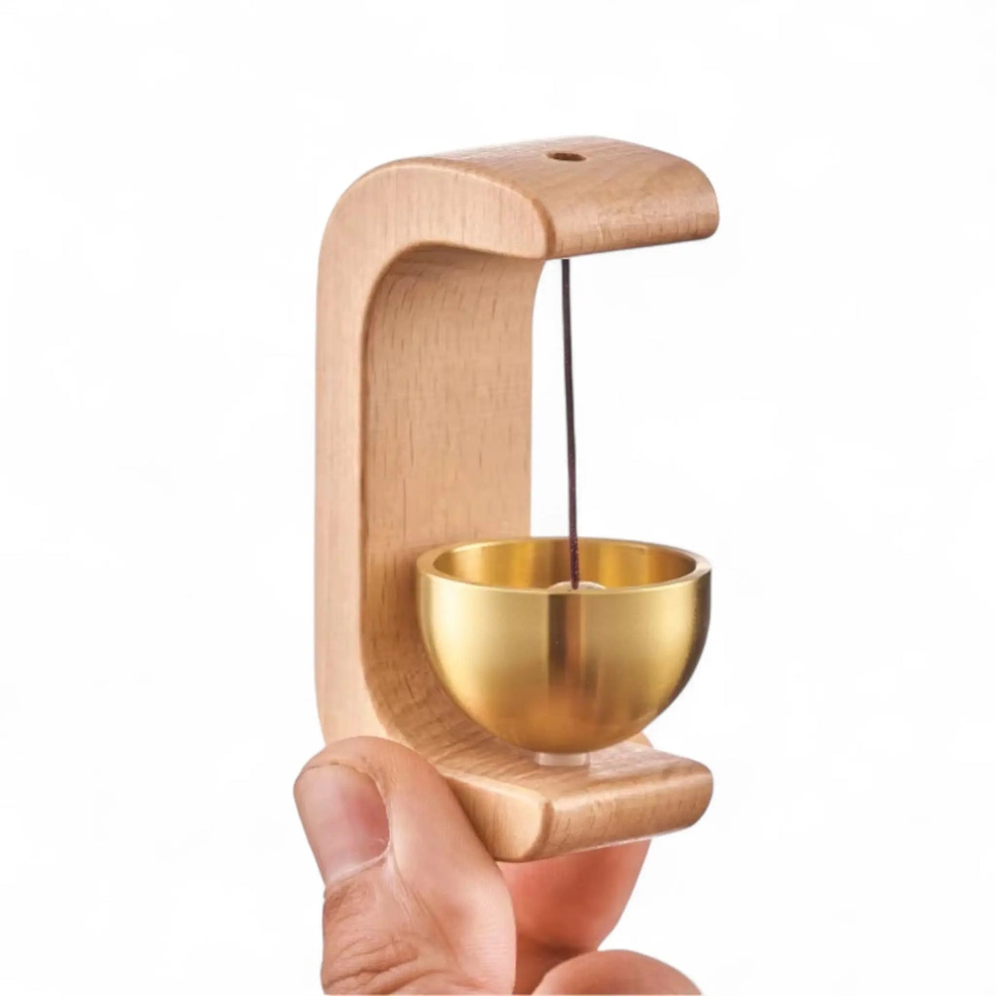 Magnetic Wooden Doorbell Chime – Beech & Copper Entry Bell Geniogoods