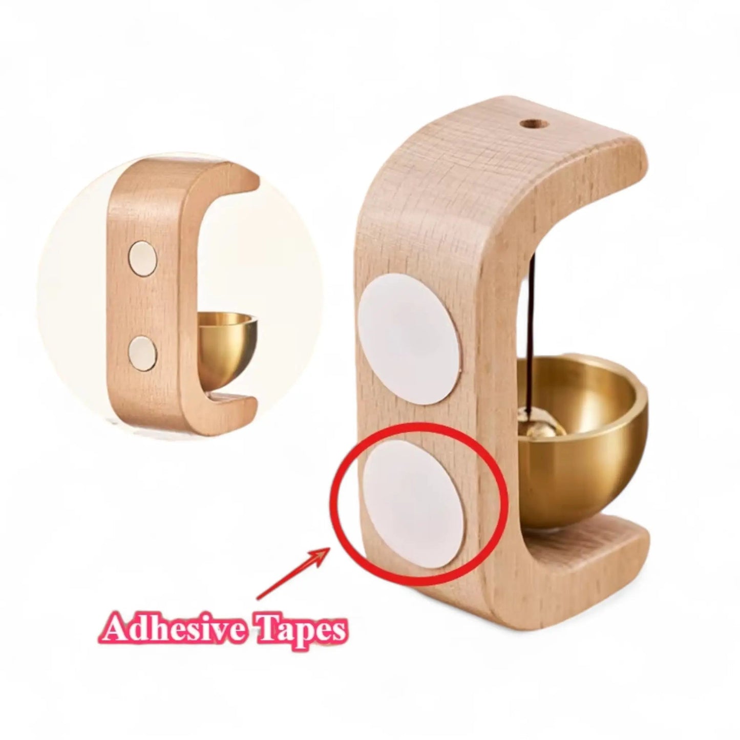 Magnetic Wooden Doorbell Chime – Beech & Copper Entry Bell Geniogoods