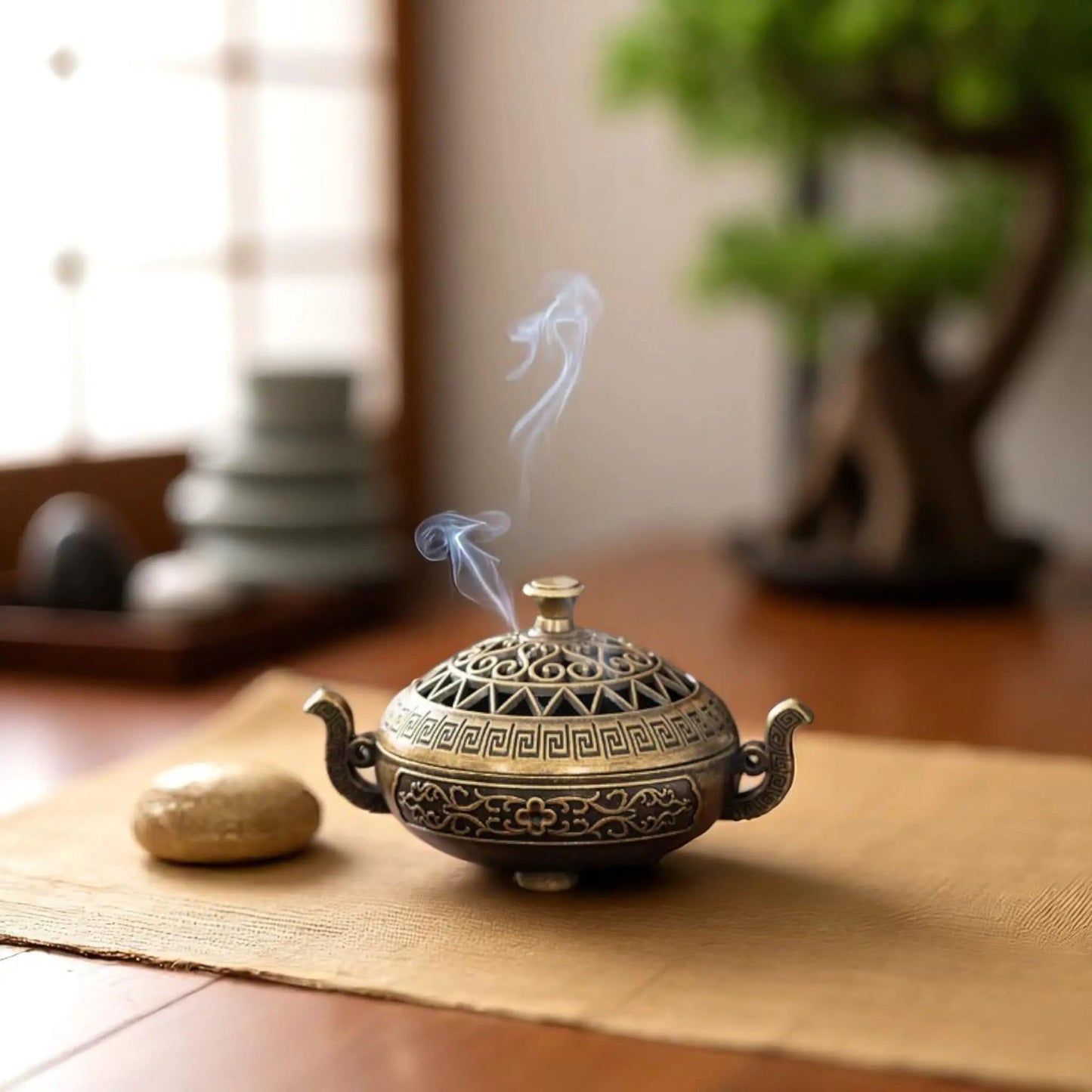Mini Incense Burner with Hollow Design – Three-Legged Zen Home Decor Geniogoods