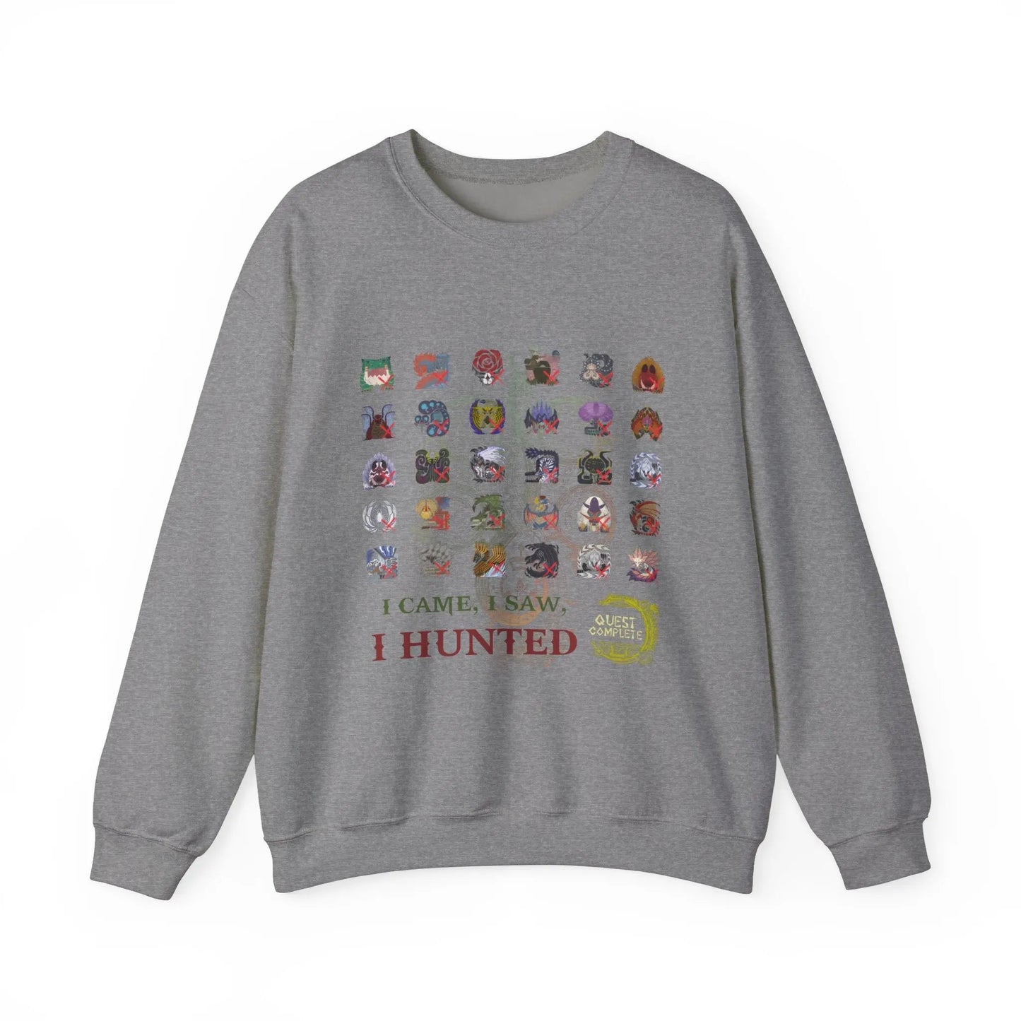 Monster Hunter Wilds Sweatshirt – Unisex Gaming Crewneck with Hunting Record Geniogoods