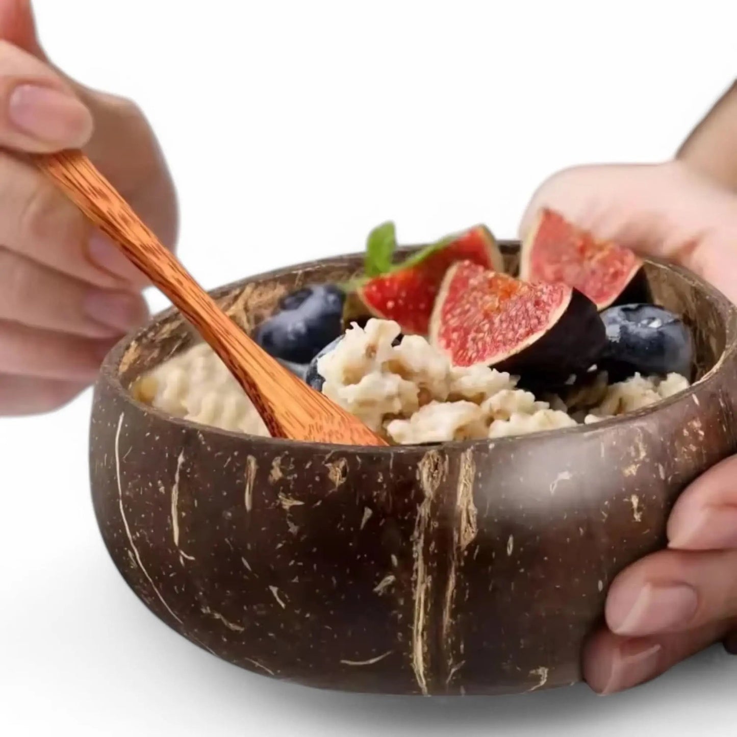Natural Coconut Bowls for Serving – Eco-Friendly Wooden Bowl Set Geniogoods