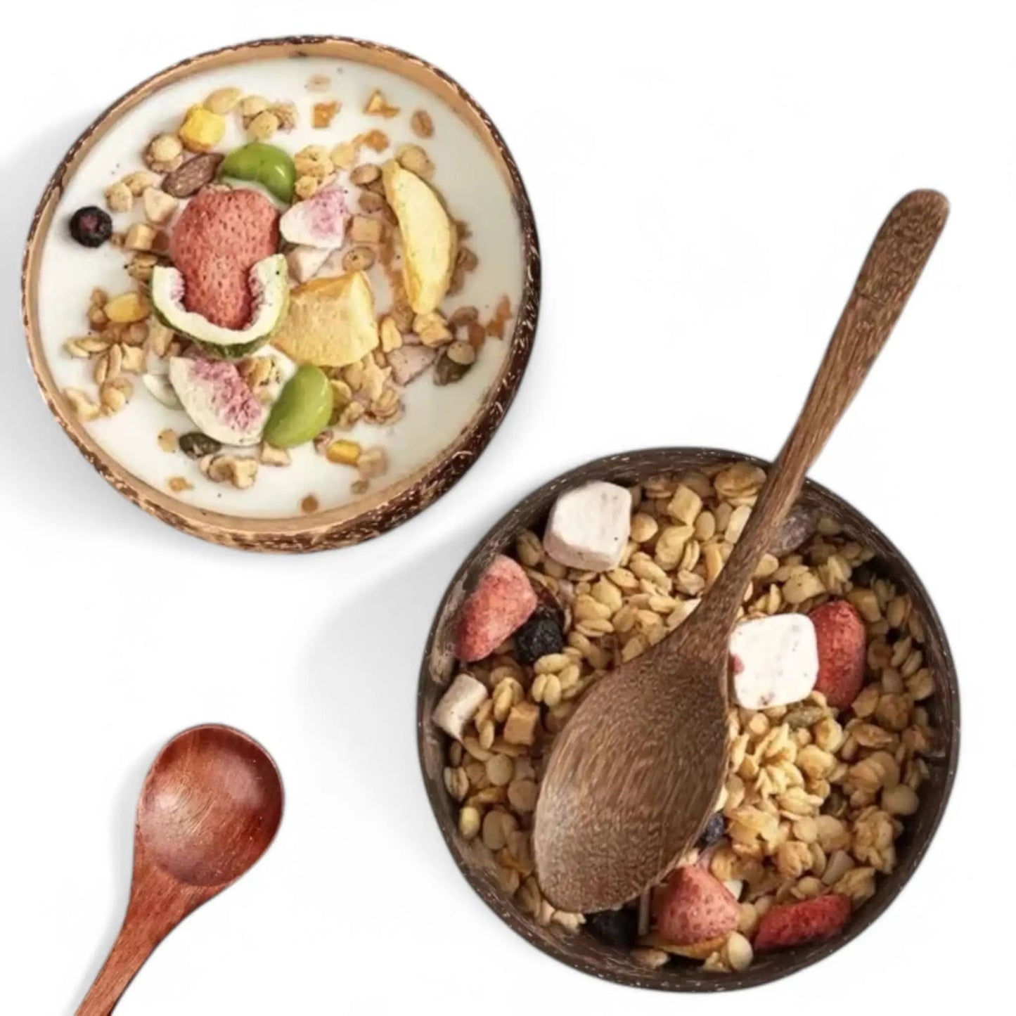 Natural Coconut Bowls for Serving – Eco-Friendly Wooden Bowl Set Geniogoods