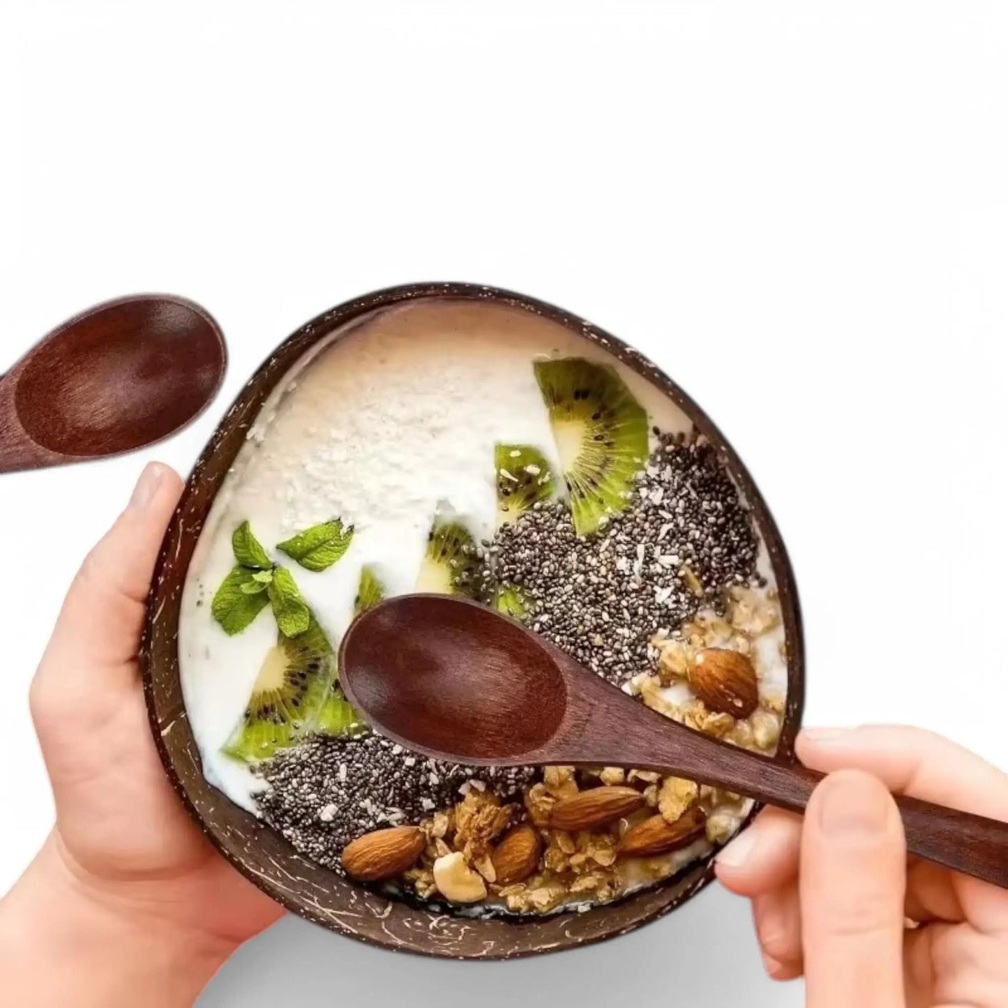 Natural Coconut Bowls for Serving – Eco-Friendly Wooden Bowl Set Geniogoods