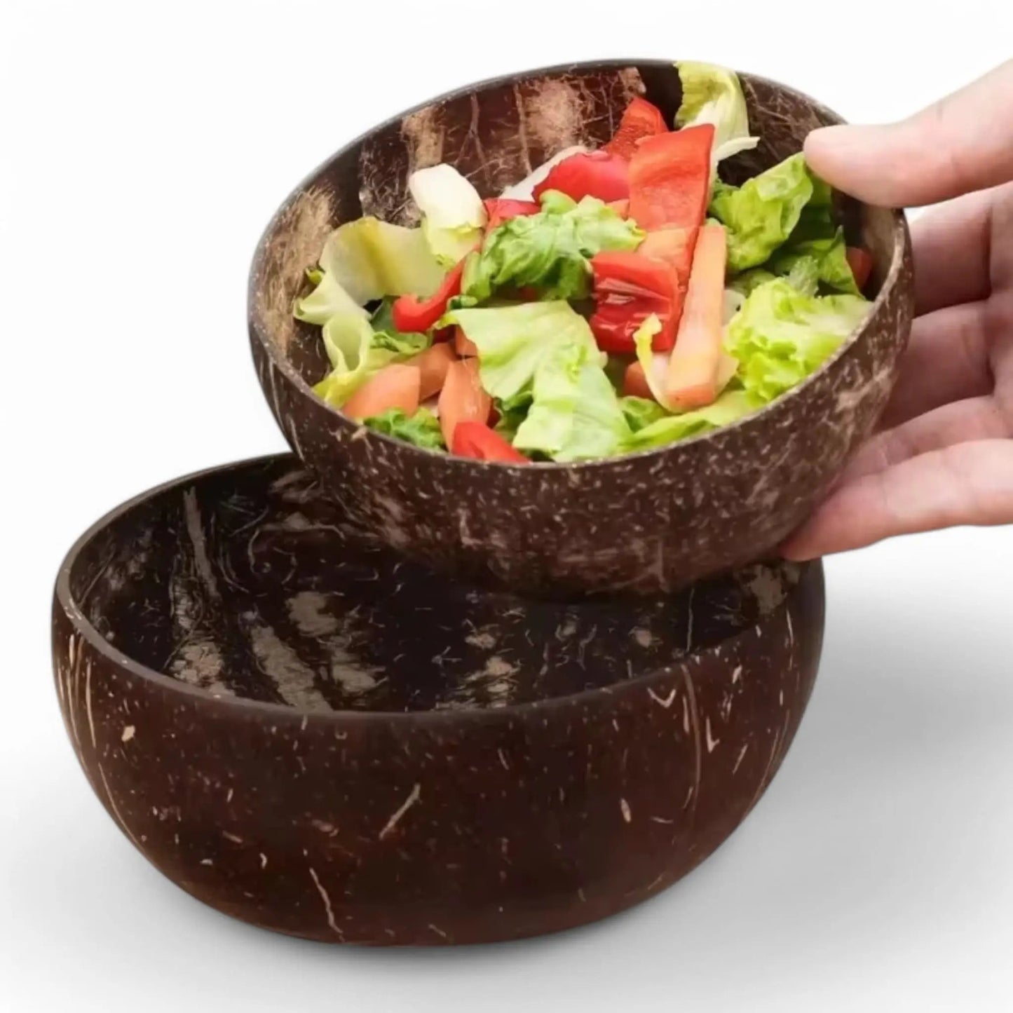 Natural Coconut Bowls for Serving – Eco-Friendly Wooden Bowl Set Geniogoods