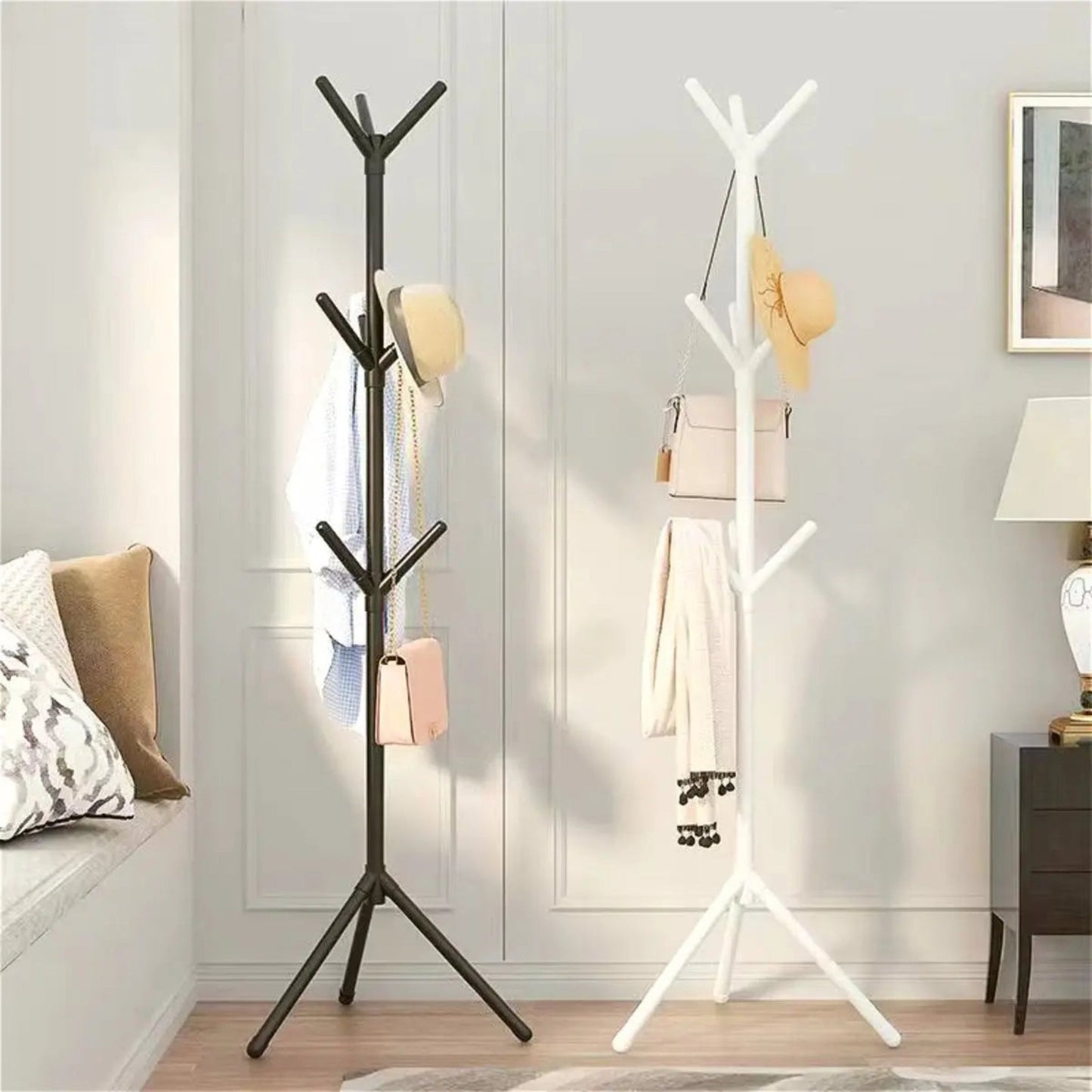 Plastic Freestanding Coat Rack | Modern Tree Branch Design for Hats and Scarves
