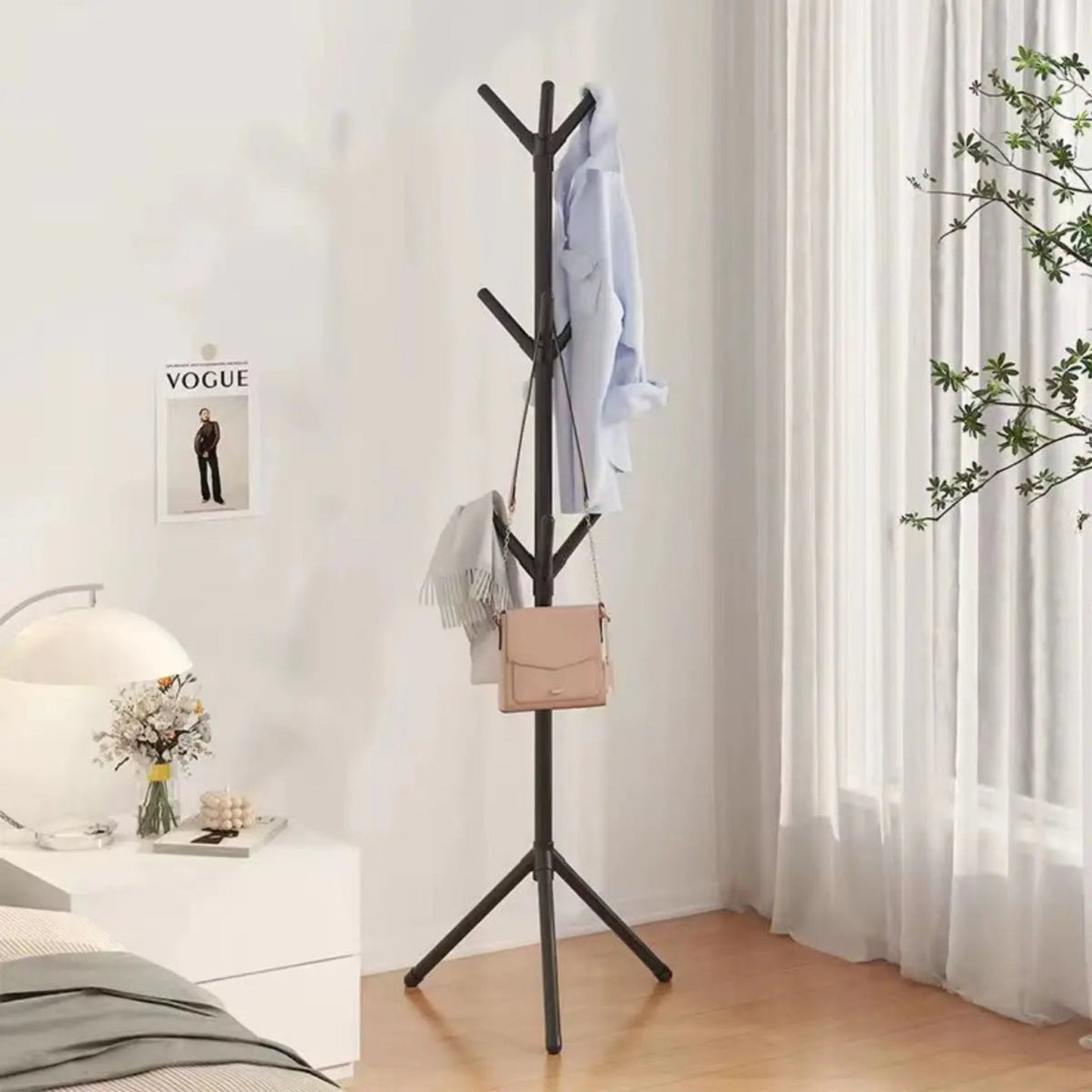 Plastic Freestanding Coat Rack | Modern Tree Branch Design for Hats and Scarves