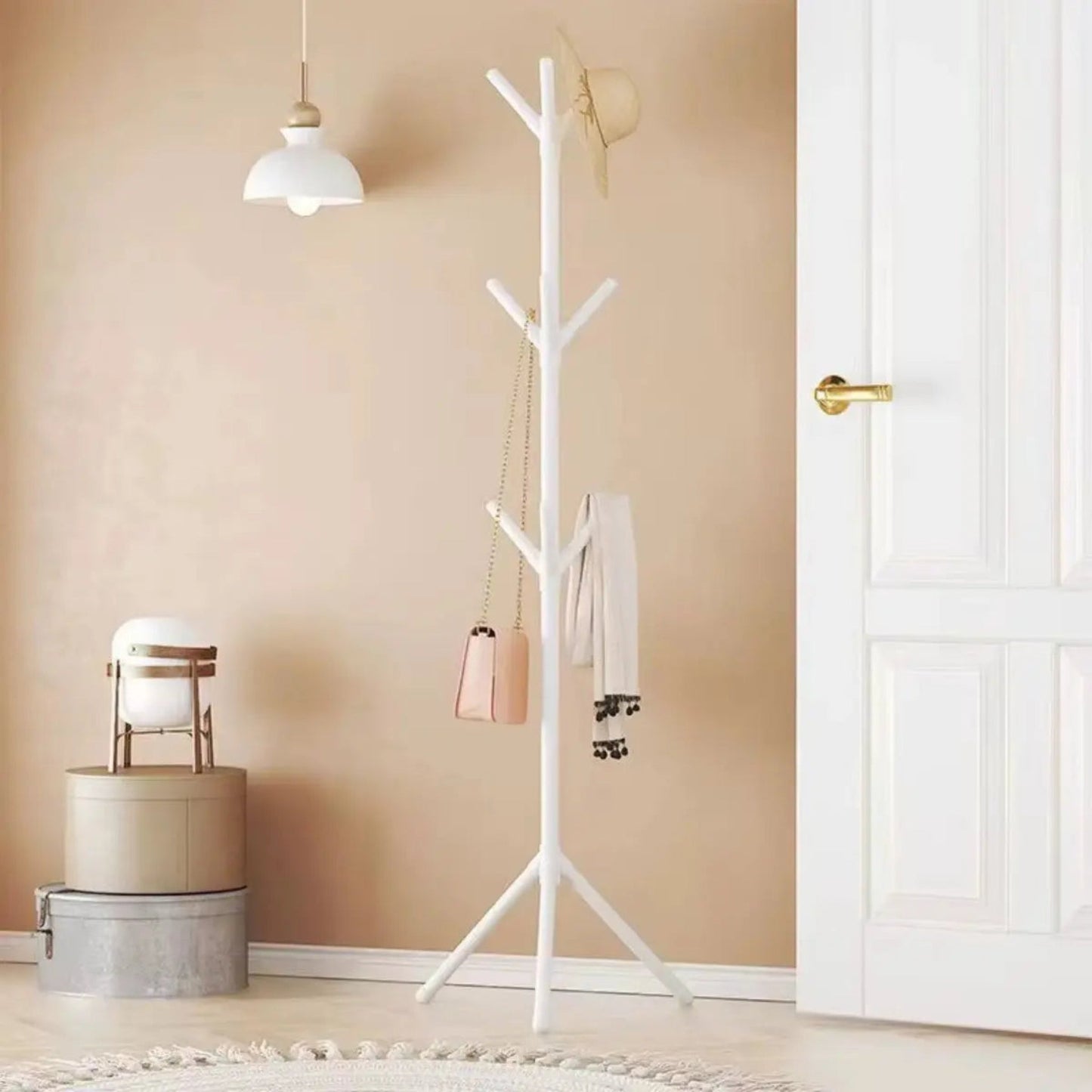 Plastic Freestanding Coat Rack | Modern Tree Branch Design for Hats and Scarves