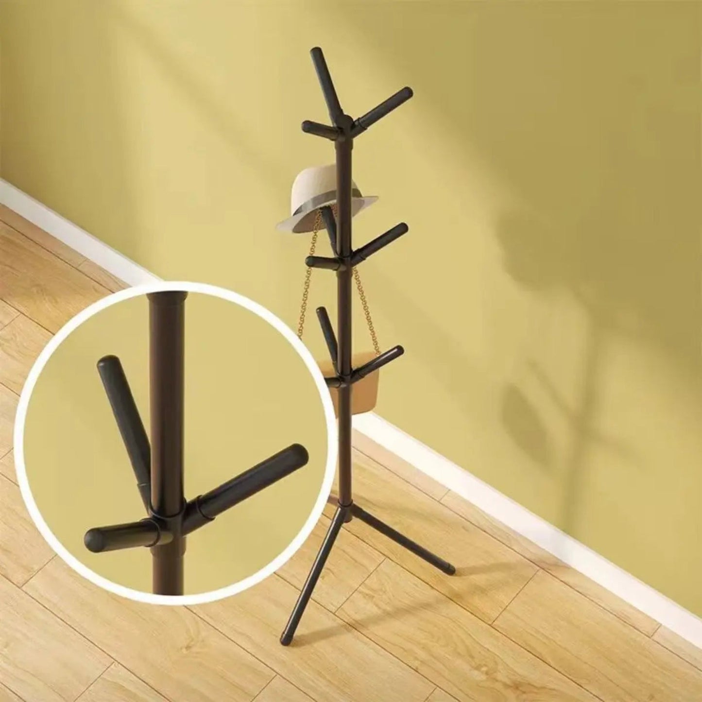 Plastic Freestanding Coat Rack | Modern Tree Branch Design for Hats and Scarves