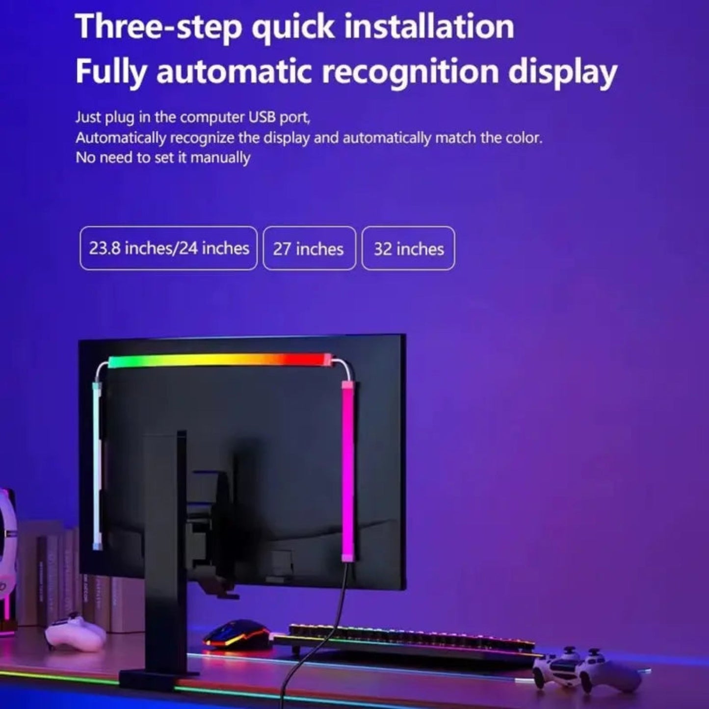 RGB Monitor Backlight - Smart Gaming LED Strip Lights