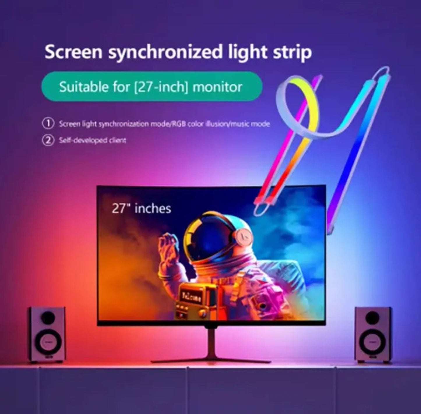 RGB Monitor Backlight - Smart Gaming LED Strip Lights