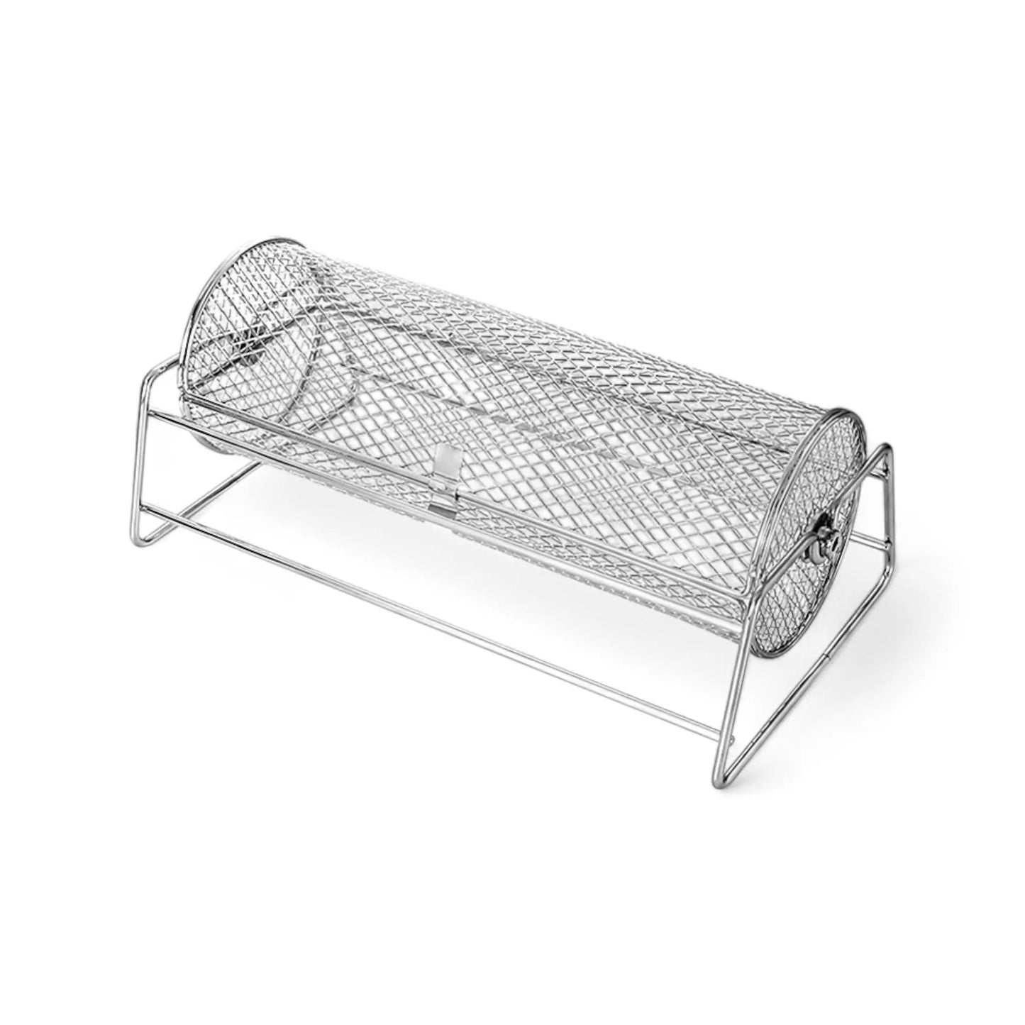 Rolling BBQ Grill Basket – Stainless Steel Rotisserie Roaster for Vegetables & Meat Geniogoods