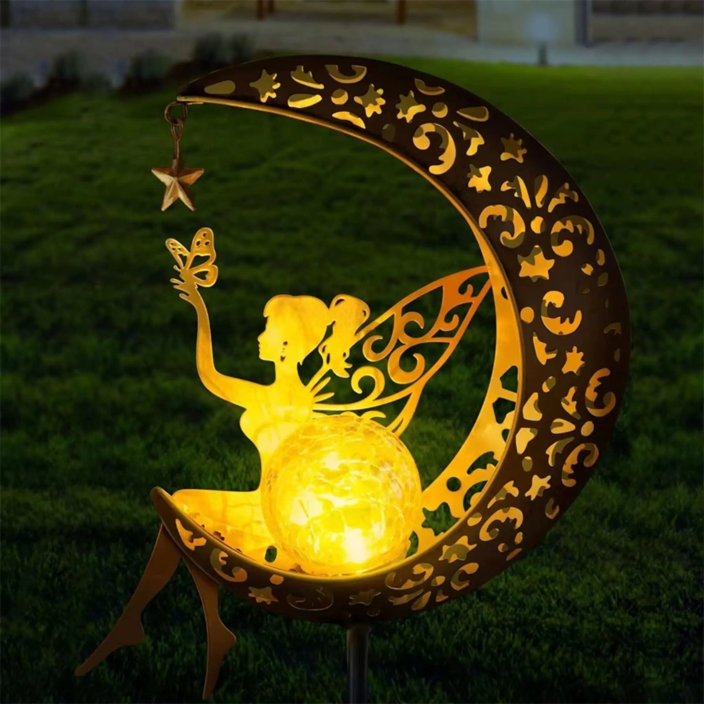 Solar Moon Fairy Garden Light – Magical Outdoor Decor for Night Gardens Geniogoods