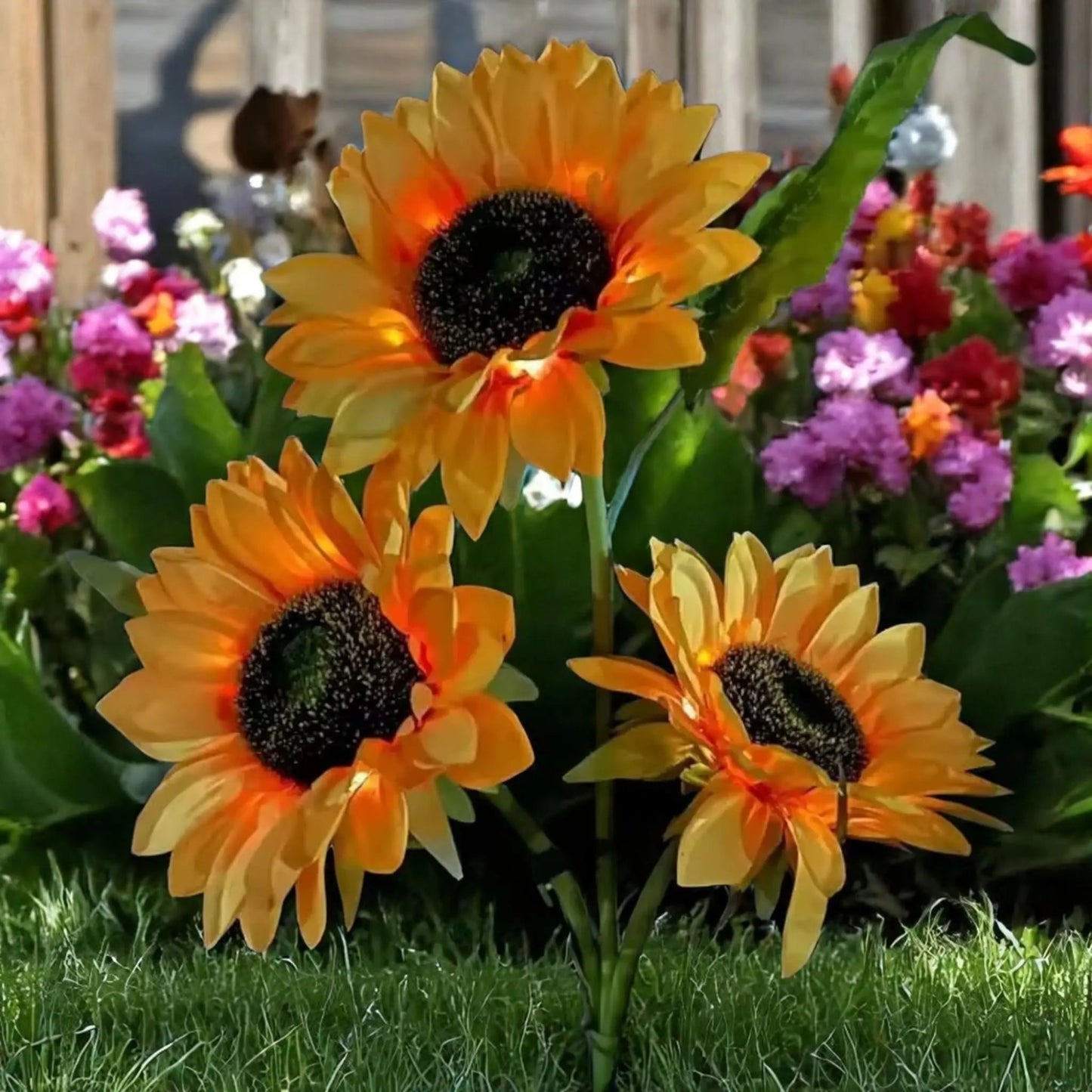 Solar Sunflower Lights Outdoor – Waterproof LED Garden Stakes Geniogoods