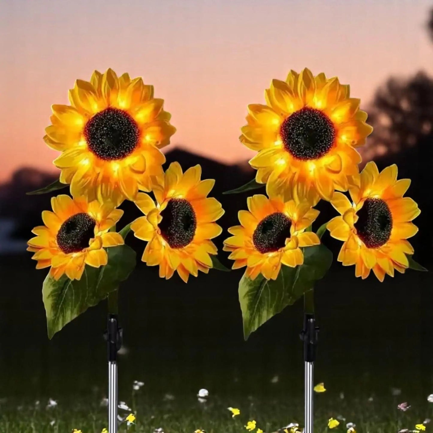 Solar Sunflower Lights Outdoor – Waterproof LED Garden Stakes Geniogoods