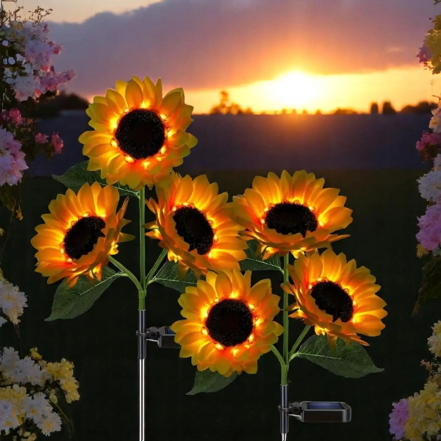 Solar Sunflower Lights Outdoor – Waterproof LED Garden Stakes Geniogoods