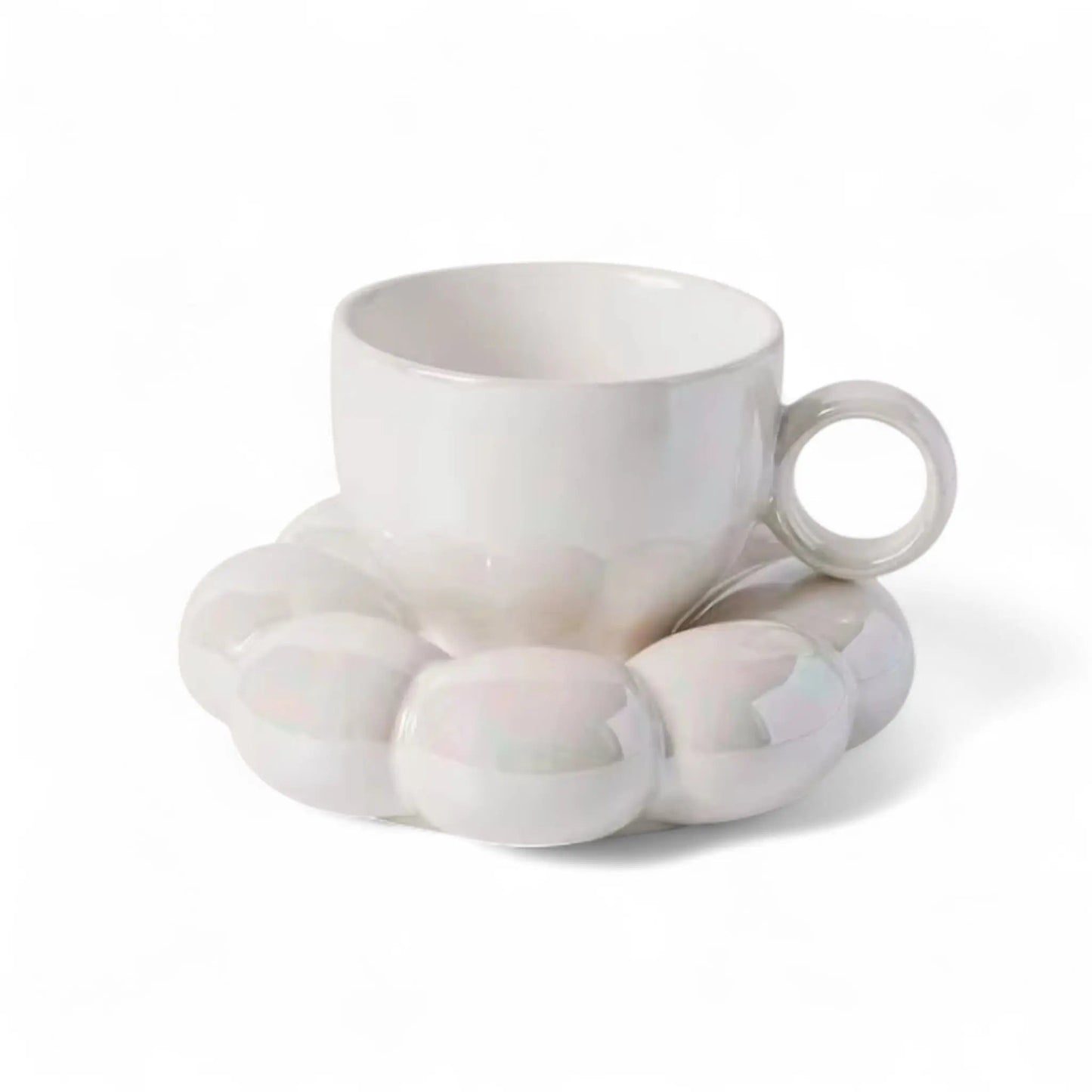 Sunflower Cloud Mug – Aesthetic Ceramic Cup & Saucer Set for Home & Office Geniogoods