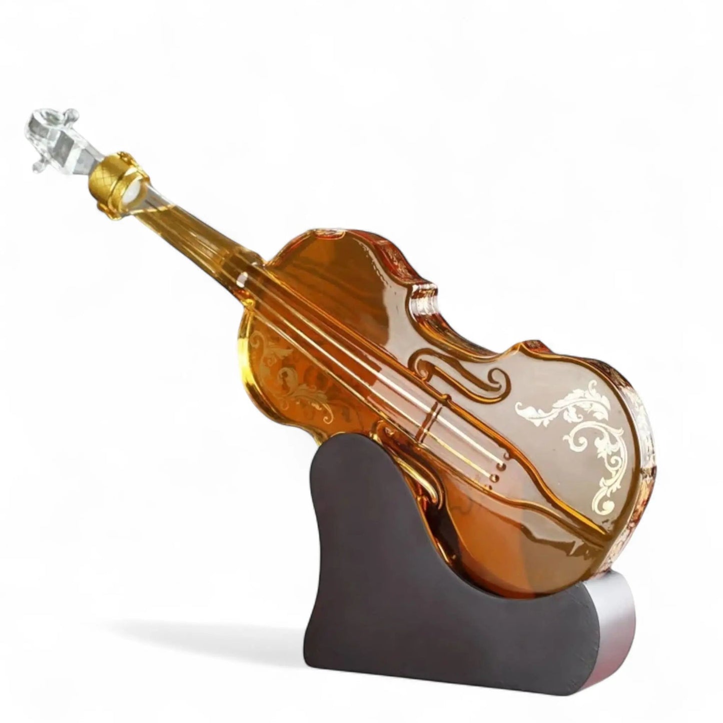 Violin Whiskey Decanter – 1000ml Borosilicate Glass with Stand - Geniogoods