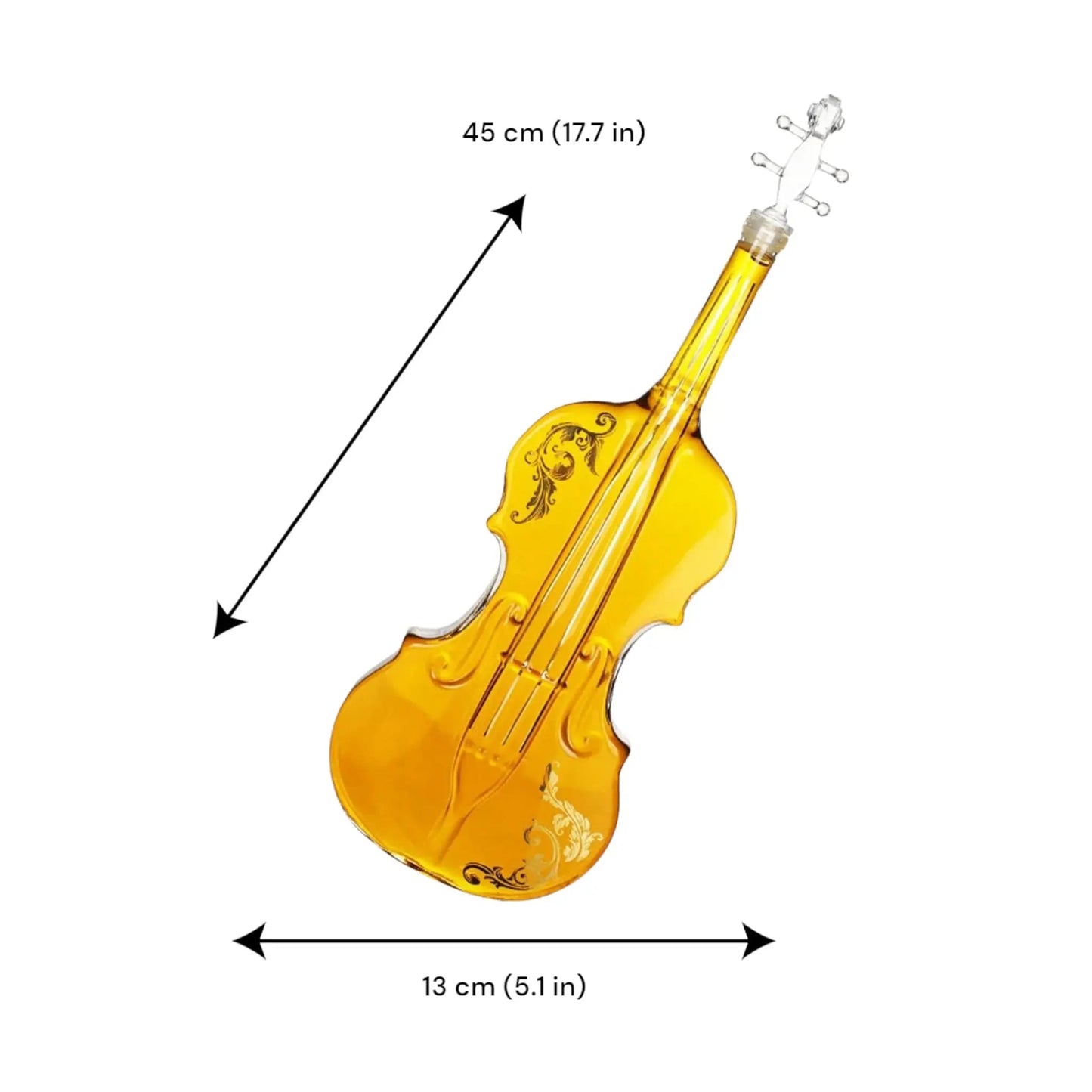 Violin Whiskey Decanter – 1000ml Borosilicate Glass with Stand - Geniogoods