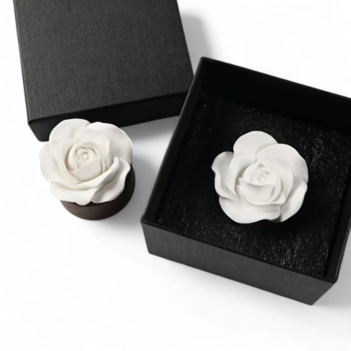 White Gypsum Rose Diffuser – Elegant DIY Scent Stone for Car & Home Meta Description Geniogoods