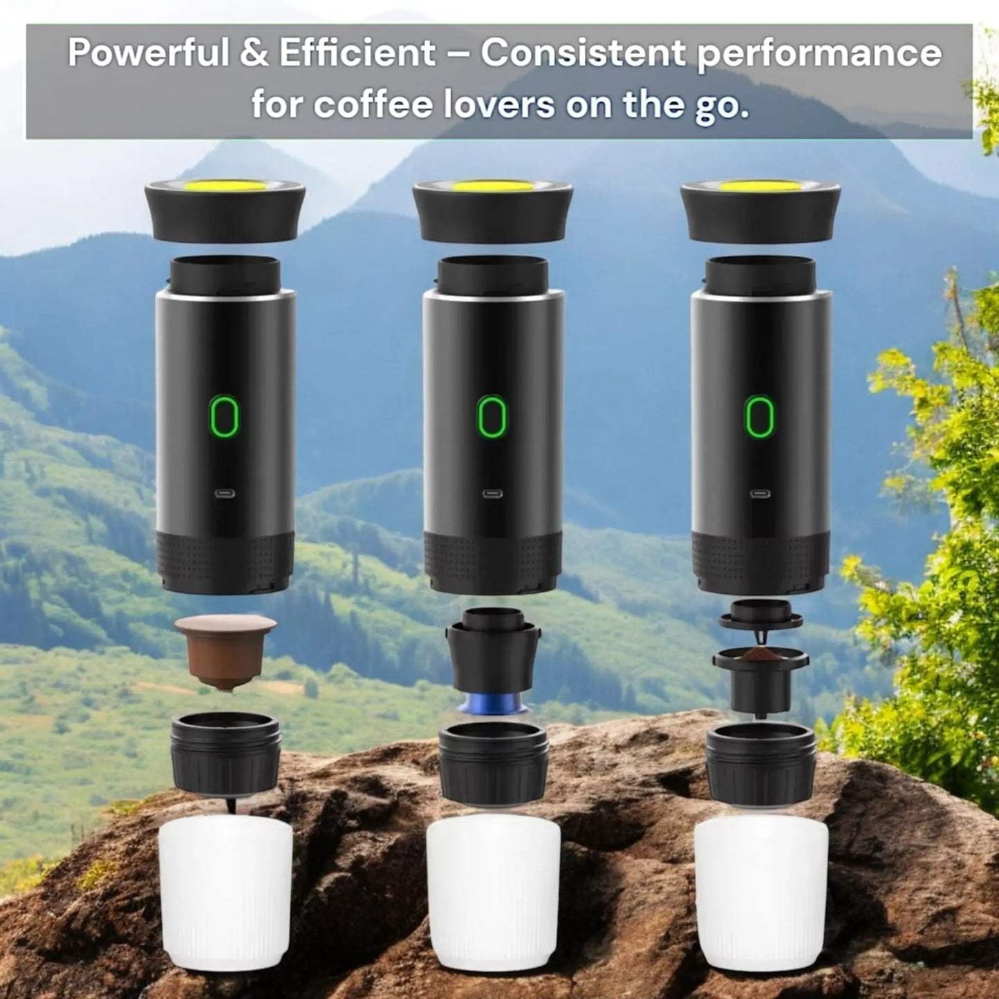 Wireless Portable Espresso Coffee Machine – 20 Bar, 3-in-1 Capsule Geniogoods