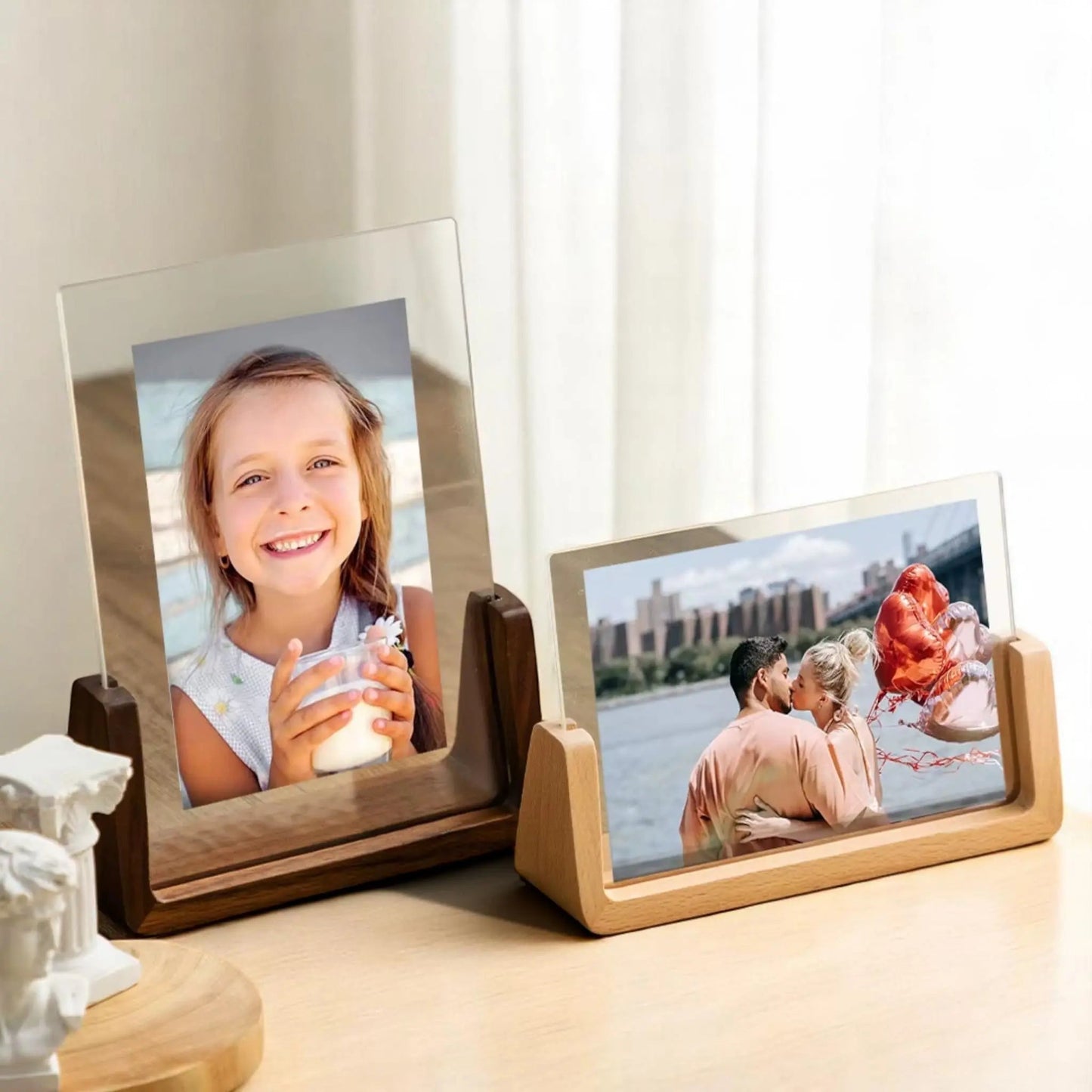Wooden Acrylic Photo Frame – Minimalist Desktop Picture Holder Geniogoods