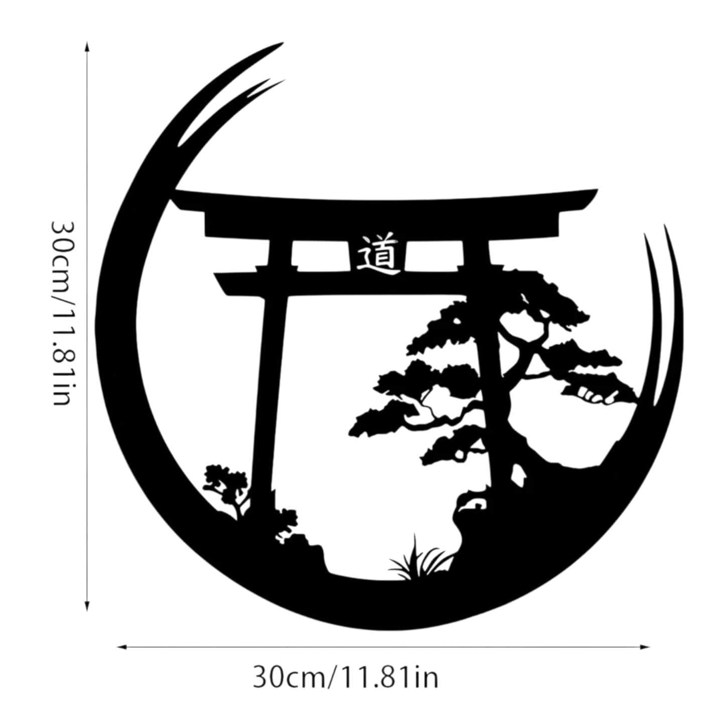 Japanese Torii Gate Metal Wall Sculpture – Zen Bonsai Art