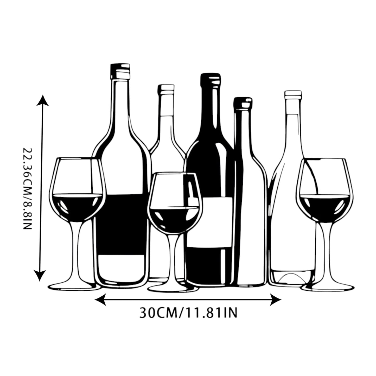 Metal Wine Bottles & Glasses Wall Art – Bar Kitchen Decor