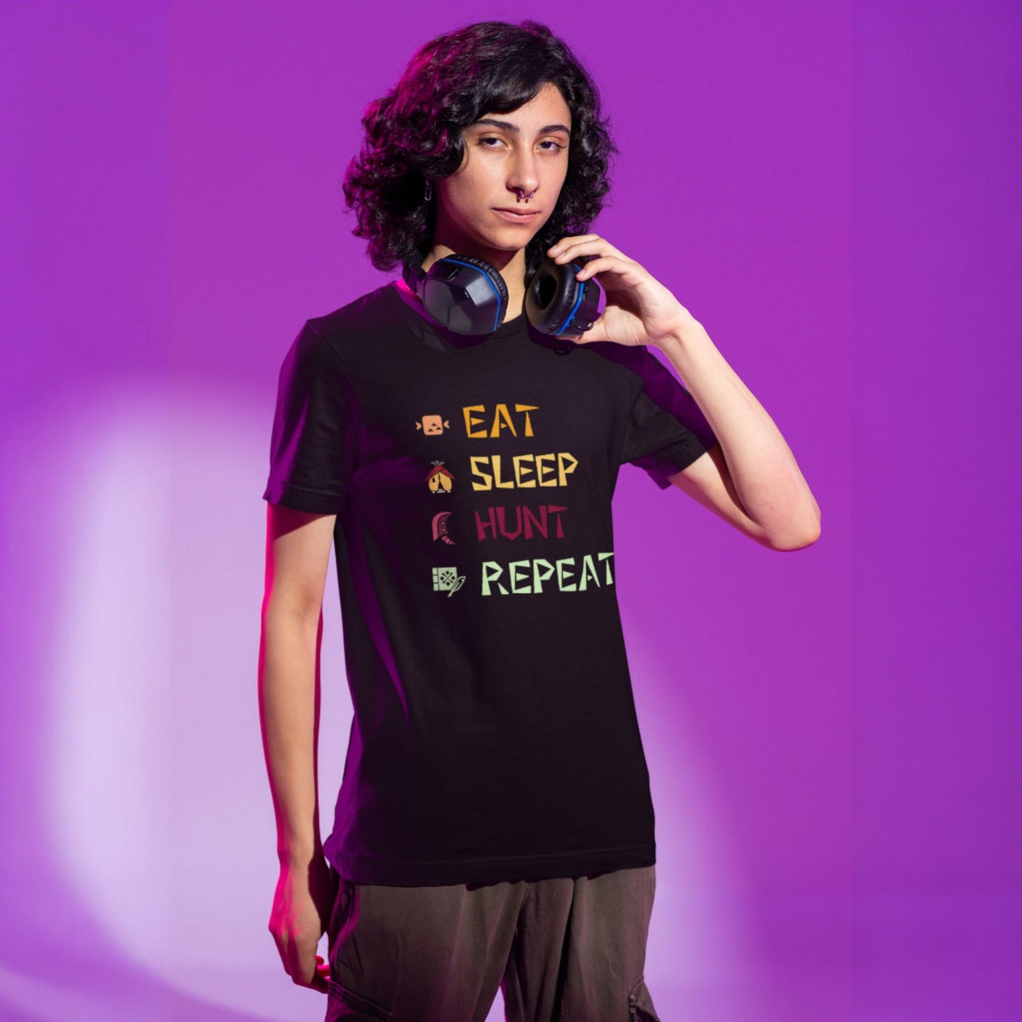 MHWs Eat-Sleep-Hunt-Repeat T-Shirt | Classique unisexe