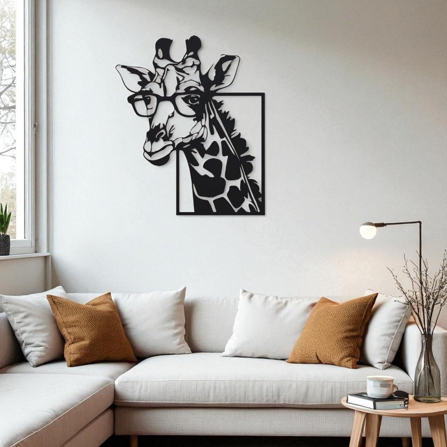 Giraffe Metal Wall Art with Glasses – Fun Animal Lover Decor