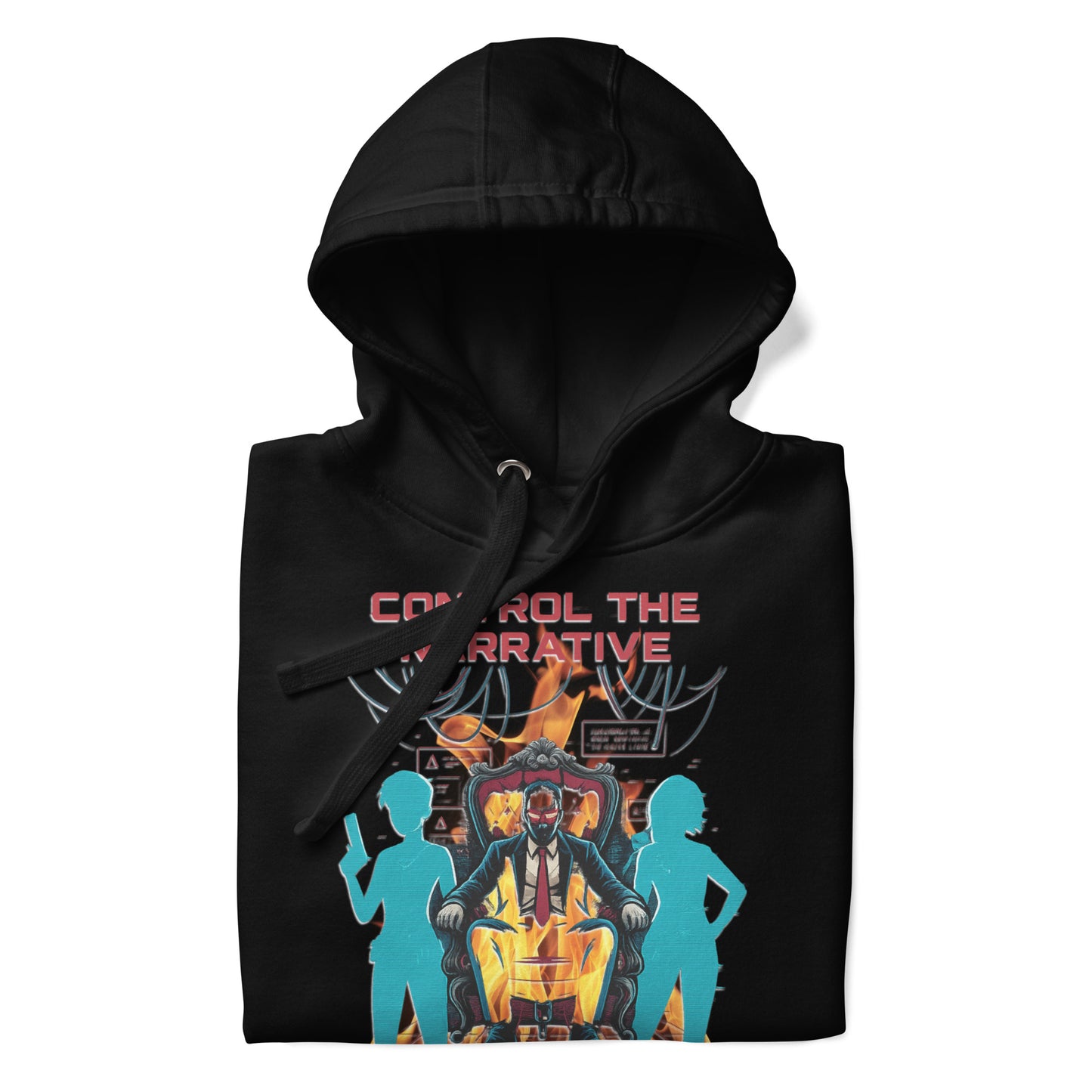 Split Fiction Fire Hoodie – Control the Narrative Edition – fan-made gamer merch by GenioGoods
