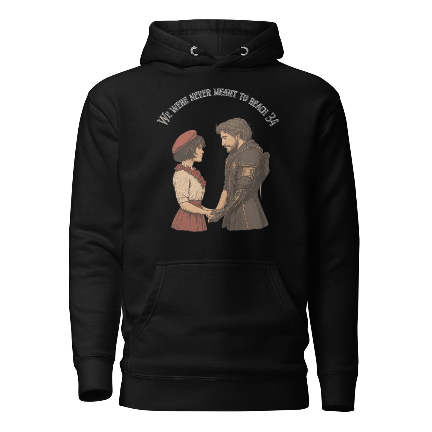 Clair Obscur Hoodie – We Were Never Meant to Reach 34 – fan-made gamer merch by GenioGoods