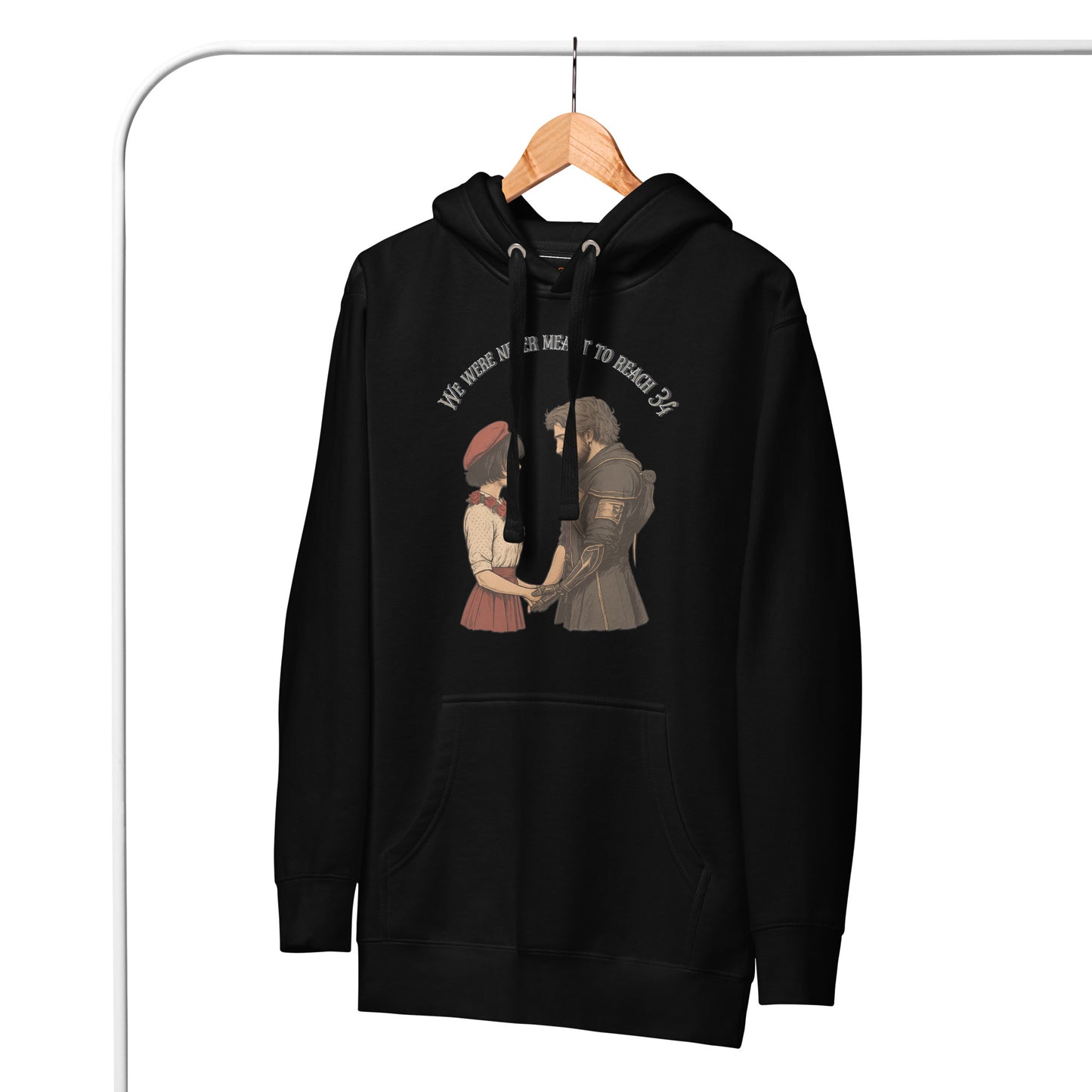 Clair Obscur Hoodie – We Were Never Meant to Reach 34 – fan-made gamer merch by GenioGoods