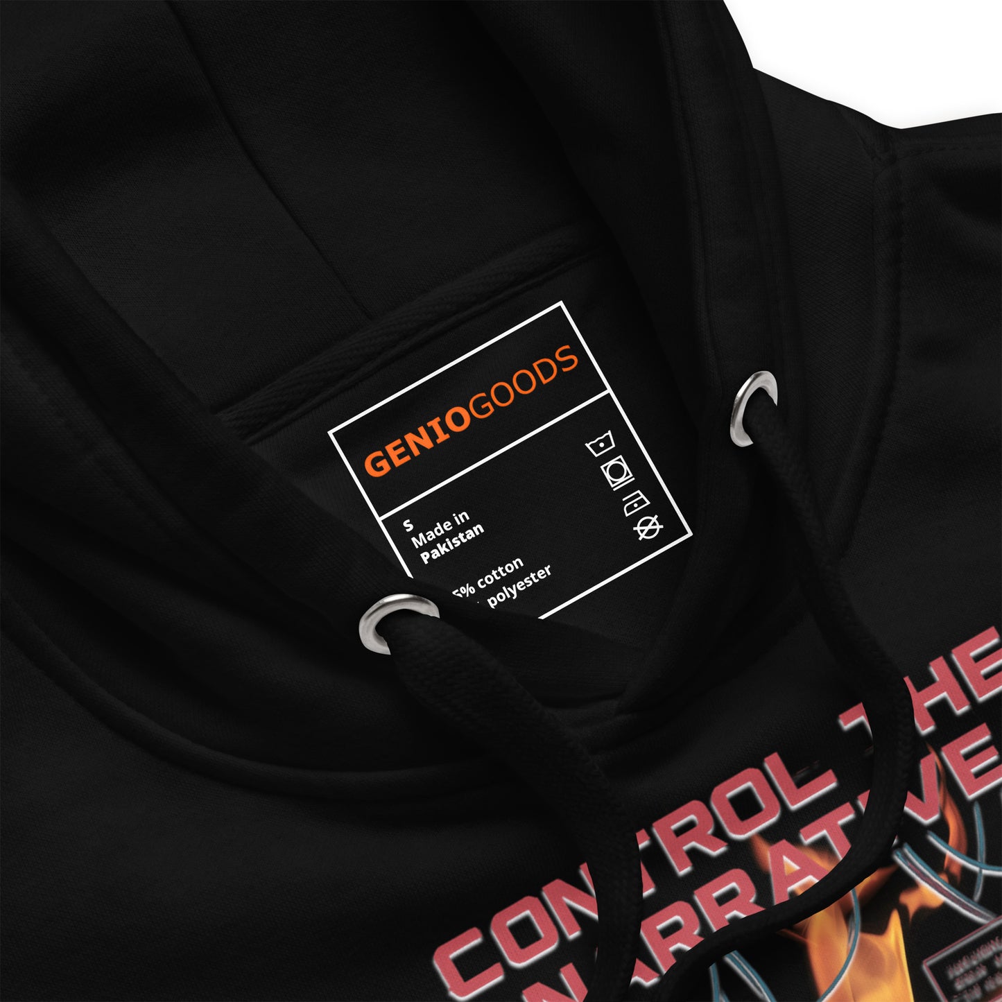 Split Fiction Fire Hoodie – Control the Narrative Edition – fan-made gamer merch by GenioGoods