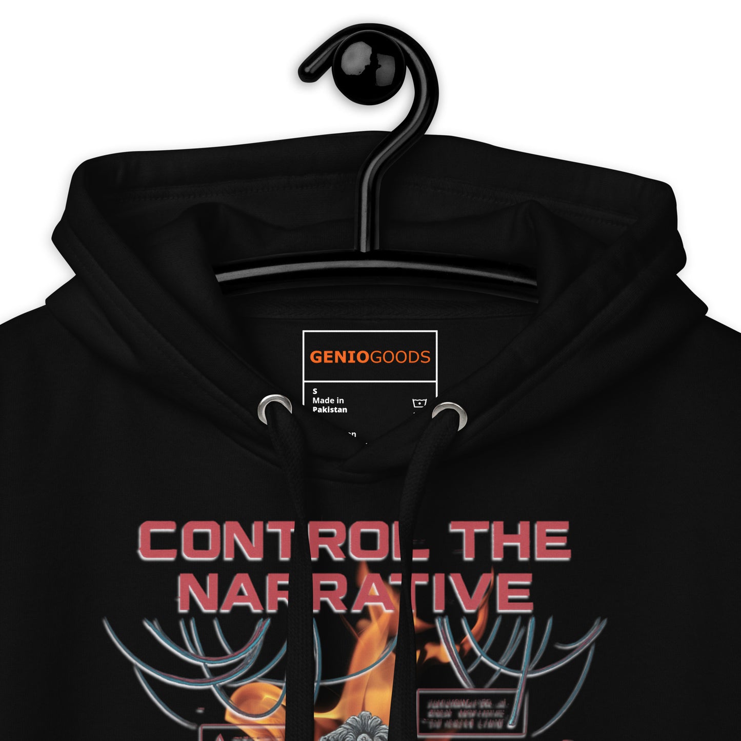 Split Fiction Fire Hoodie – Control the Narrative Edition – fan-made gamer merch by GenioGoods