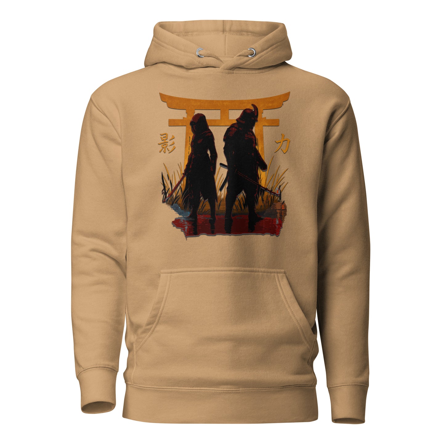 Shadow Balance Hoodie – Samurai x Assassin | AC Shadows – fan-made gamer merch by GenioGoods