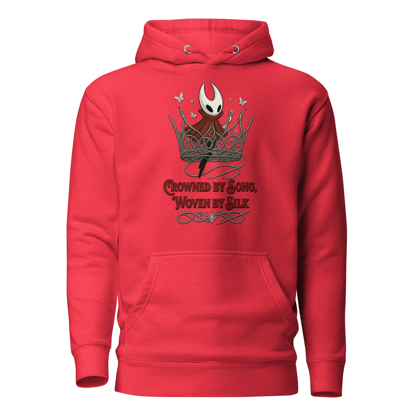 Crowned by Song Hoodie – Silksong Hornet Fan Art Tribute – fan-made gamer merch by GenioGoods